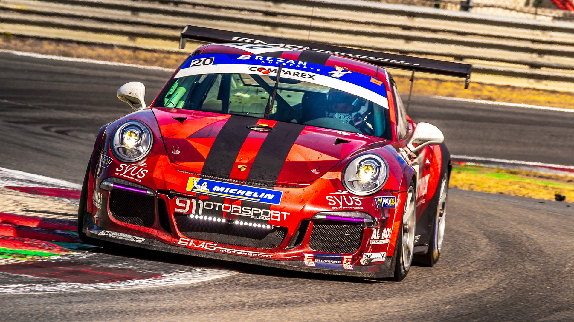 Porsche op het circuit van Franchorchamps