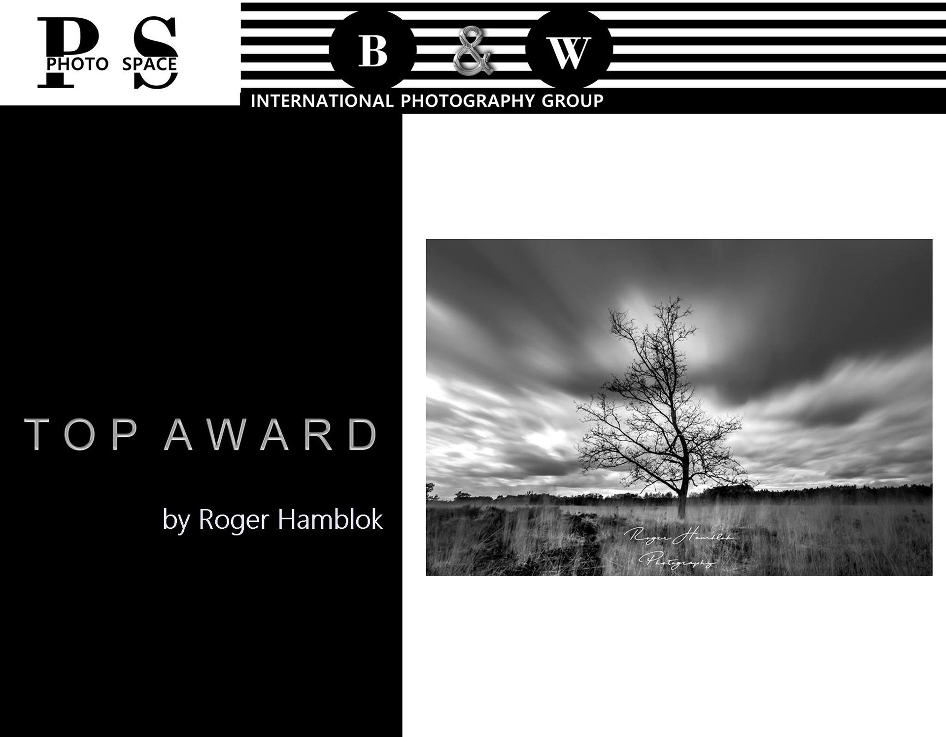 Award of Excellence from Photo Space Black & White