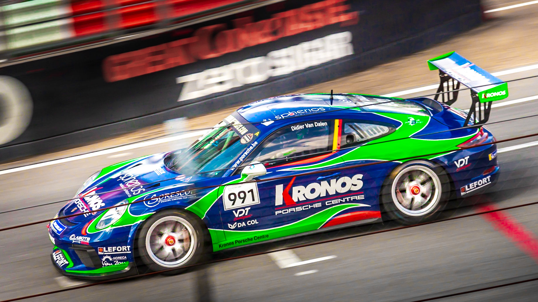 Porsche op het circuit van Zolder