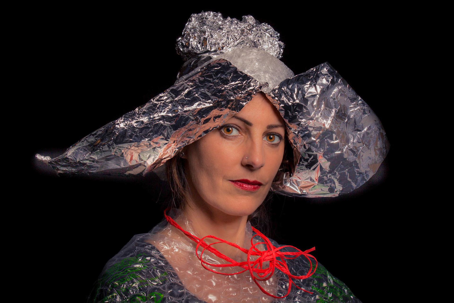 Model Esther met thema recycling
