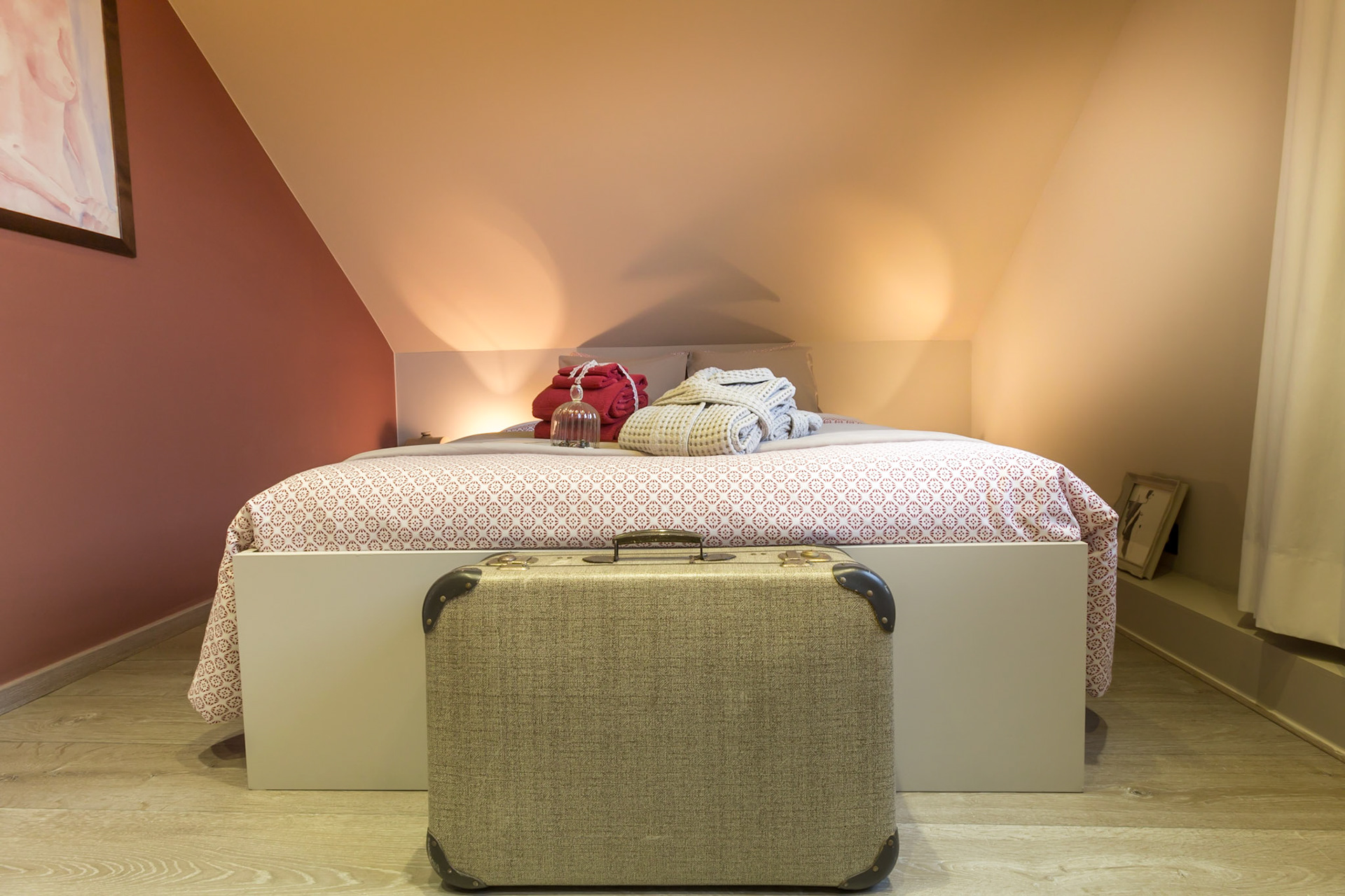 Bed and breakfast "Pure", de roze kamer.
