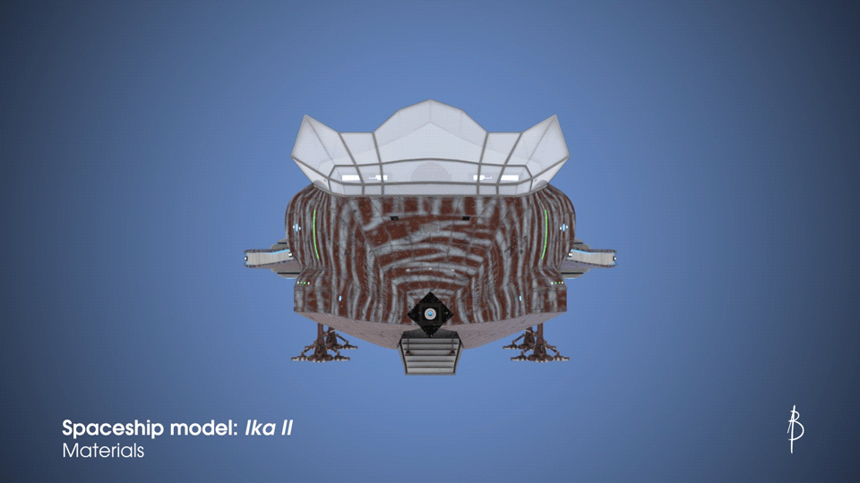 Spaceship model multipass turntable