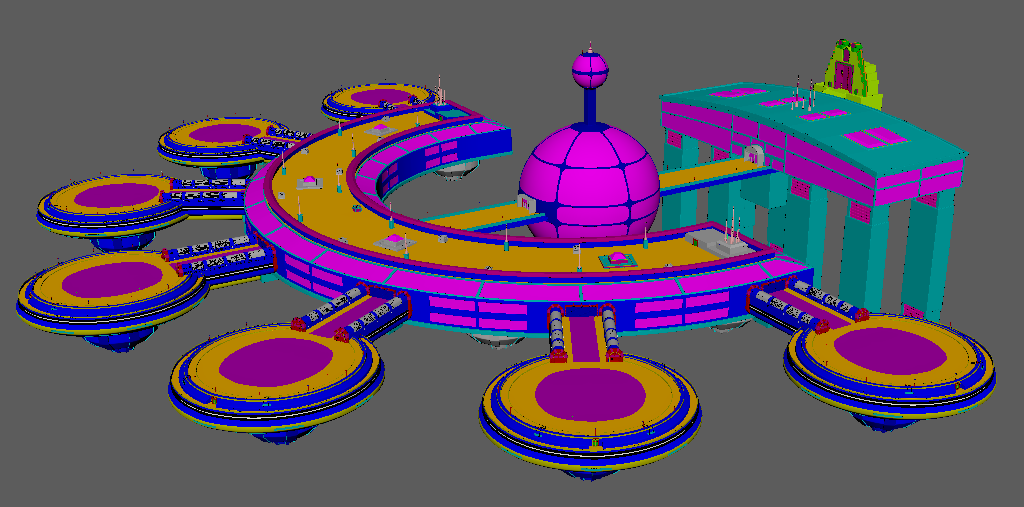Spaceport model with rough ID map