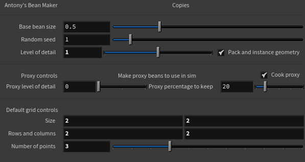 Bean maker HDA: controls (WIP)