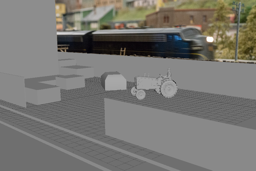 Blocking out basic geometry after matching the camera