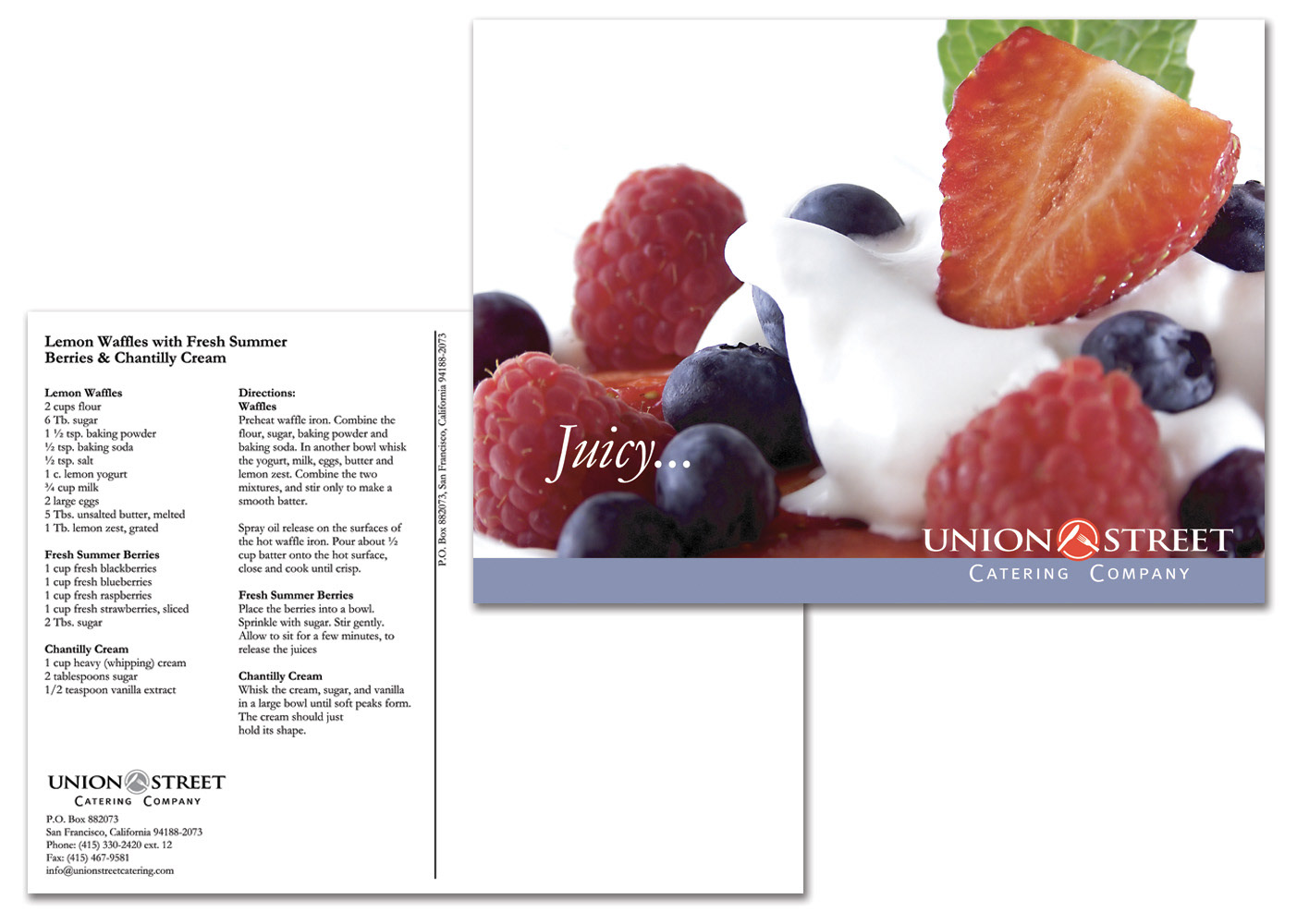 Mailed Recipe Post Card