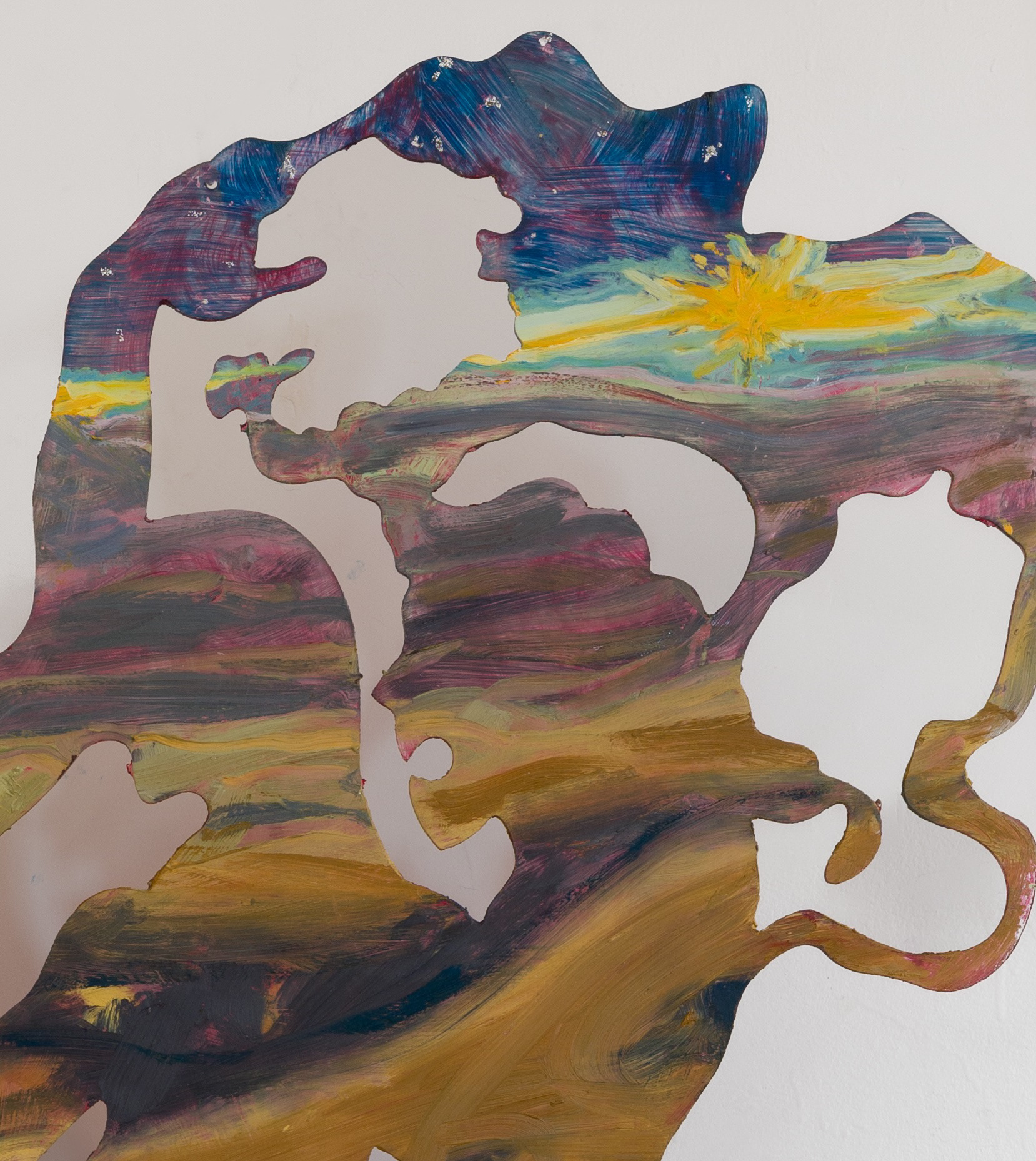 Secret Intentions | oil on plexiglass | 42 by 56 by .25 inches | 2023 