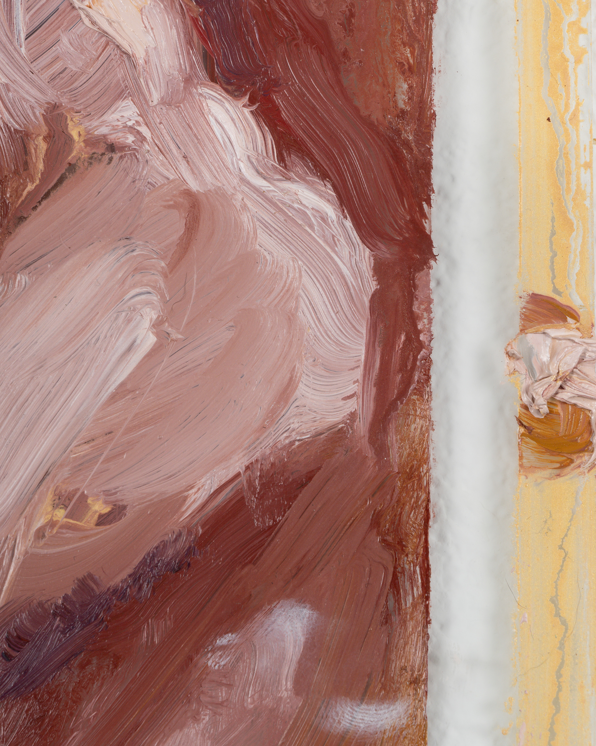 Detail of Hers III | oil on glass | 8 by 10 inches | 2022