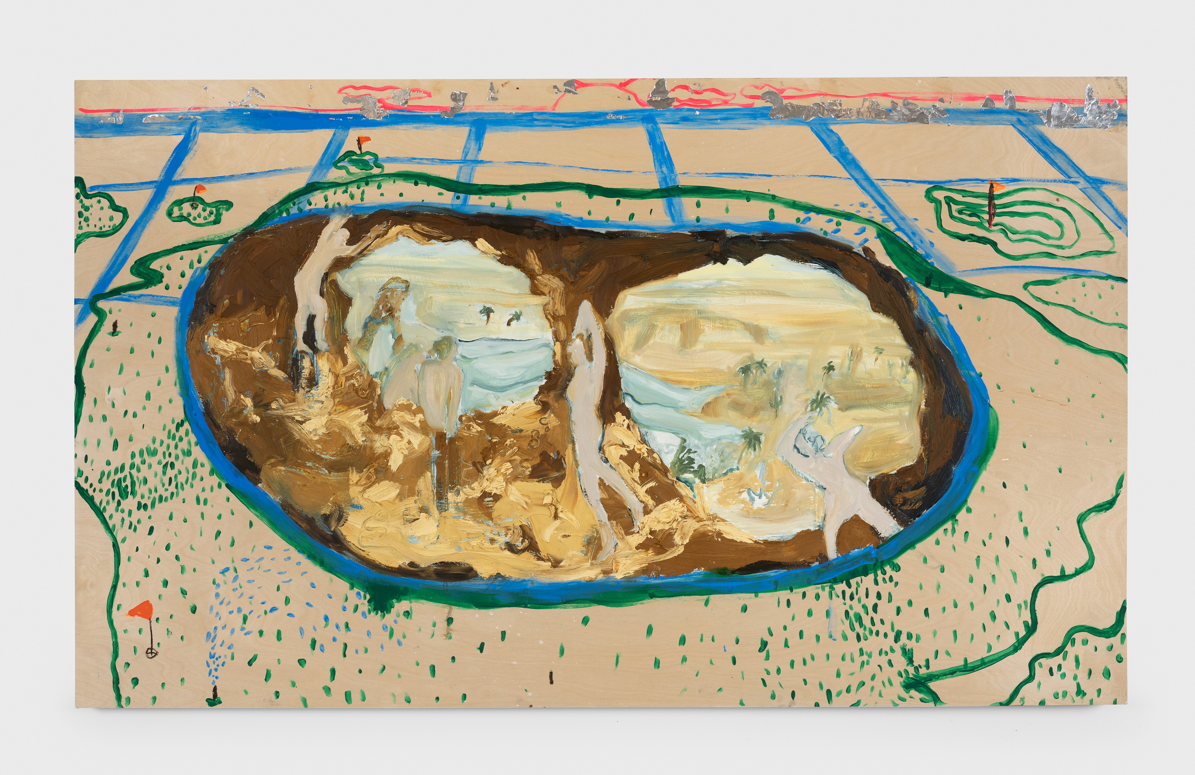 Reflections Park | oil and flash paint on panel | 84 by 70 by 2 inches | 2022