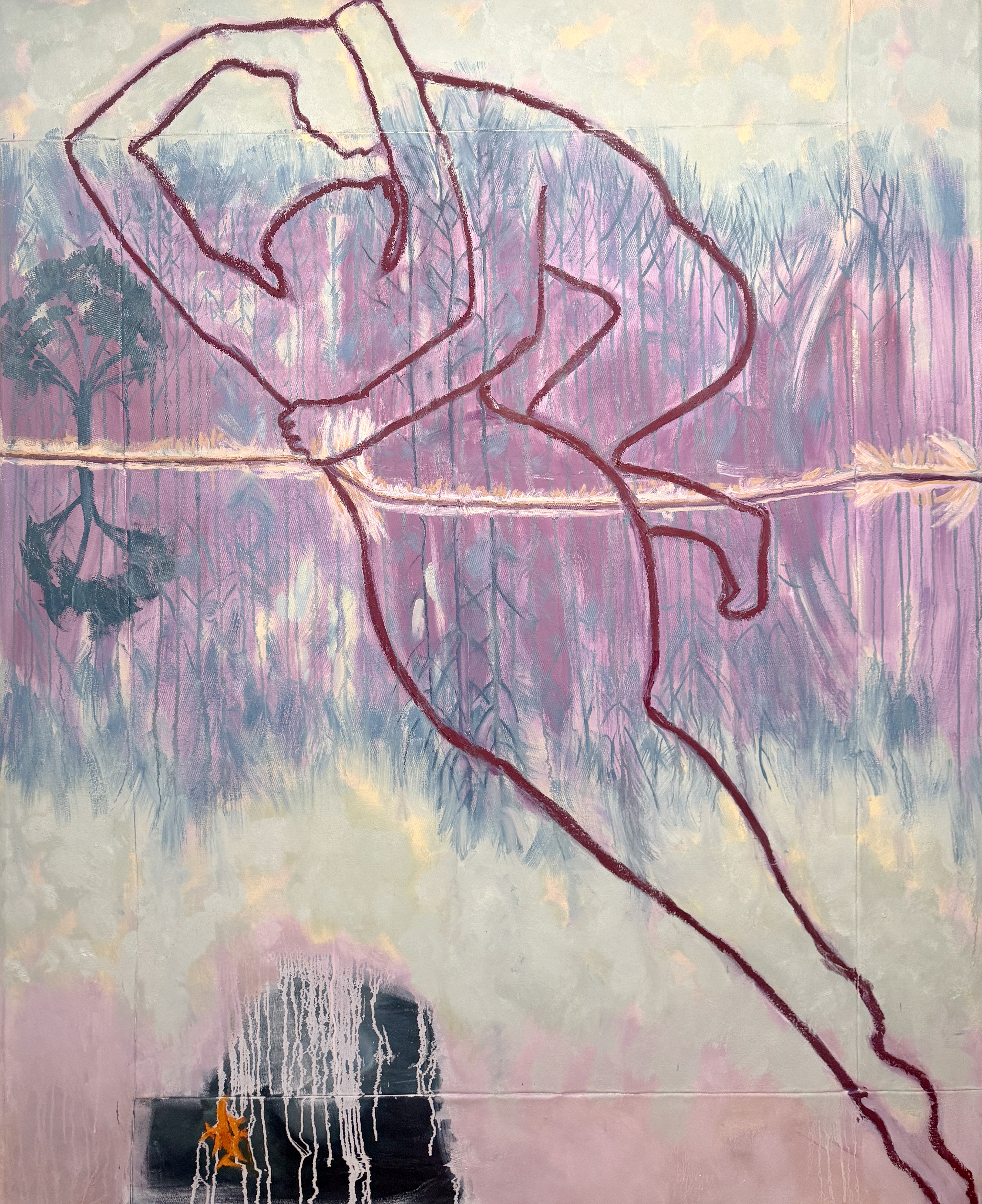 Portal Limbs | oil on sewn canvases | 58 by 72 by 1.75 inches | 2026