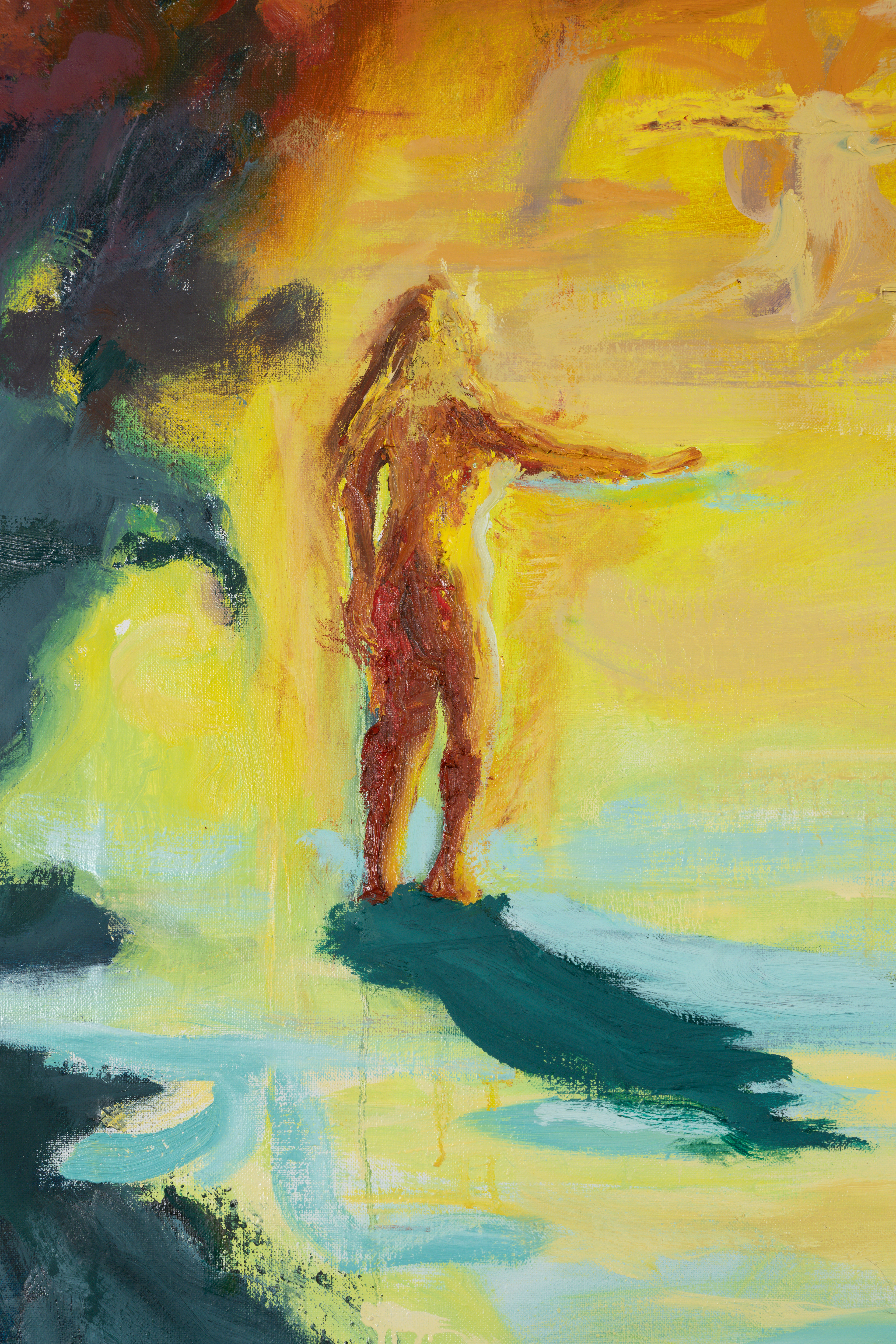 Detail of Toxic | oil and acrylic on linen canvas | 84 by 90 by 2 inches | 2023