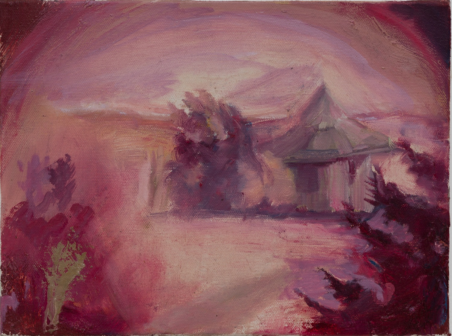 Artist Hut | plein air oil on canvas |14 by 12 by 3 inches | 2024