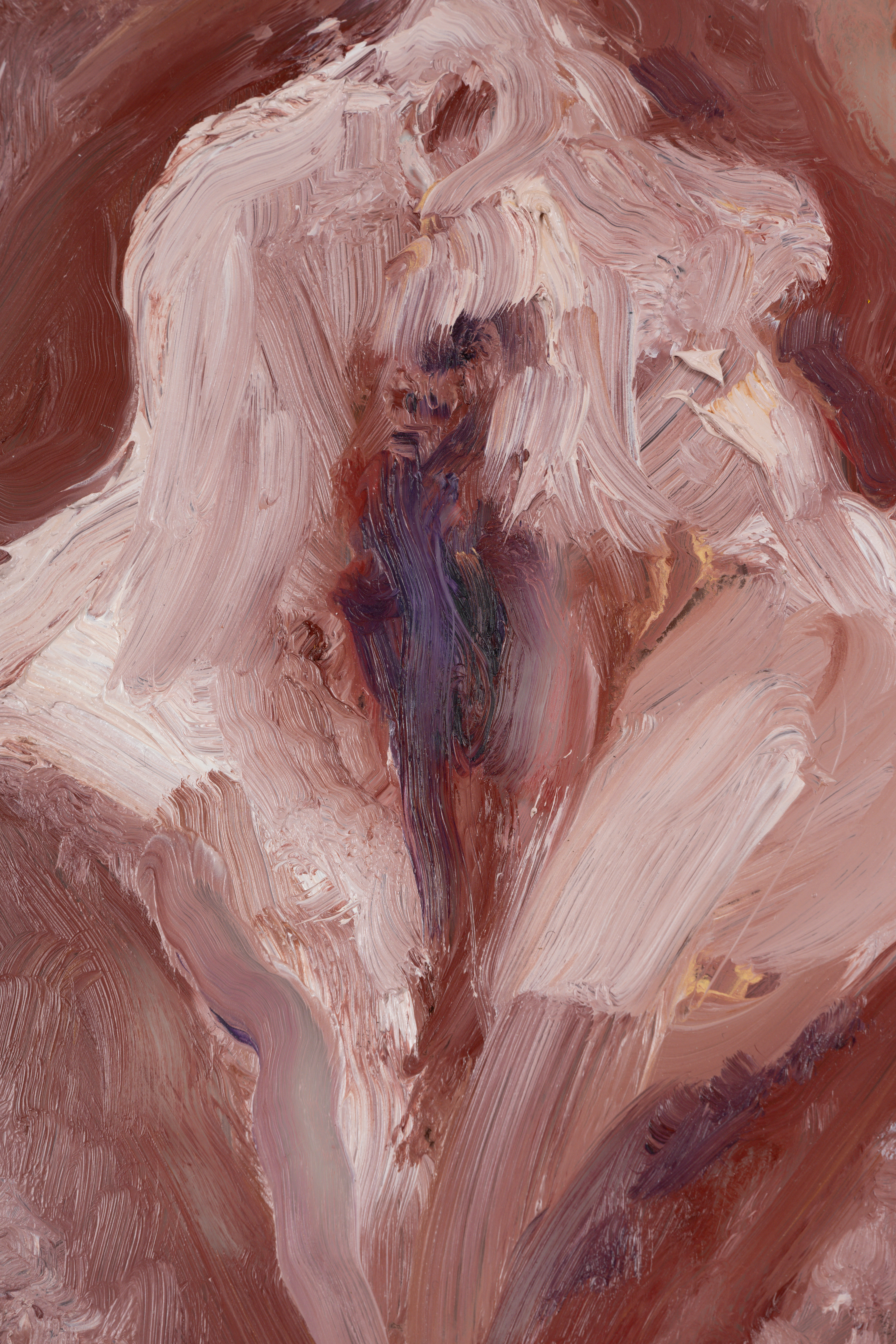Detail of Hers III | oil on glass | 8 by 10 inches | 2022