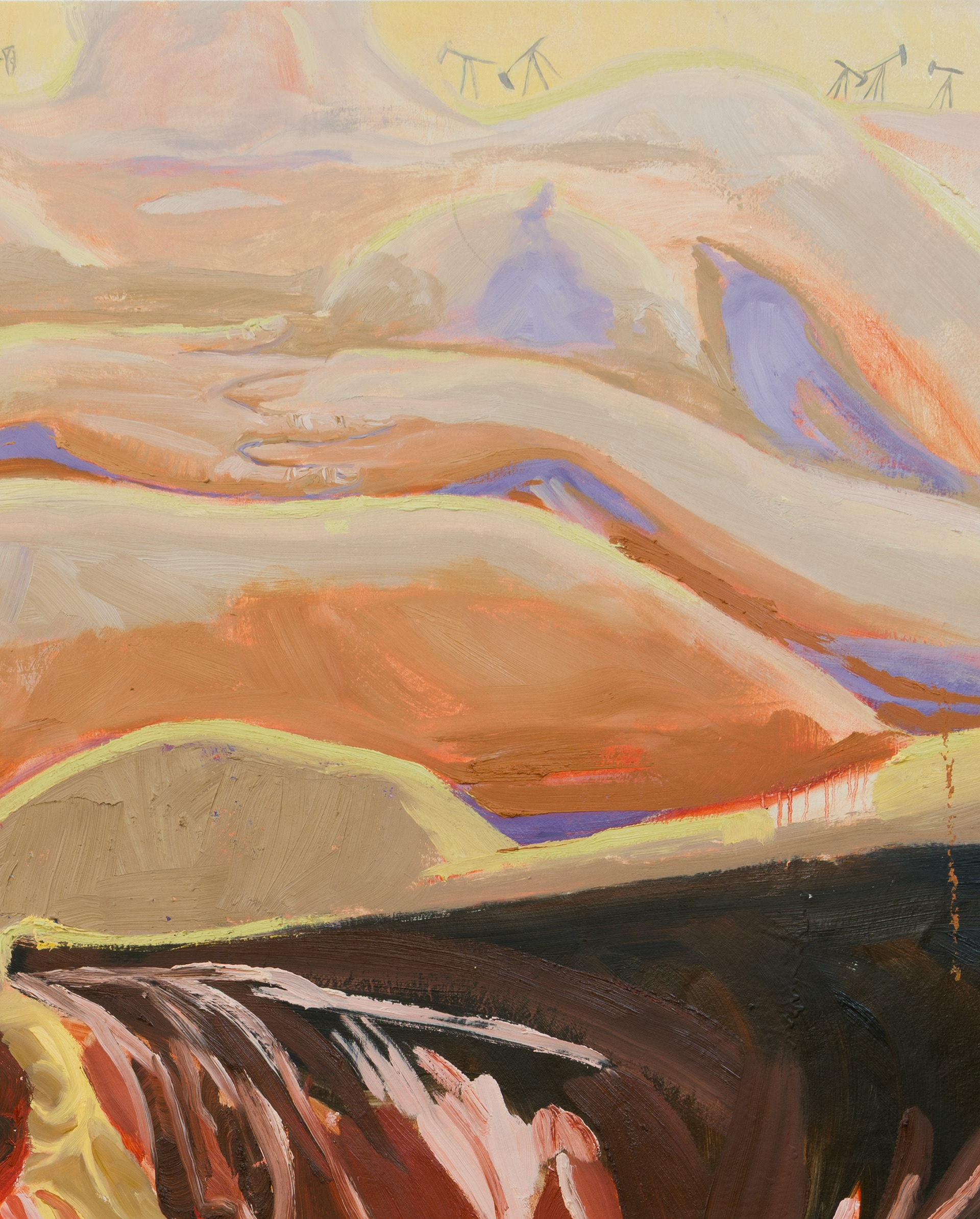 With/ Out/ In | oil on found canvas | 52 by 72 by 2 inches |  2025