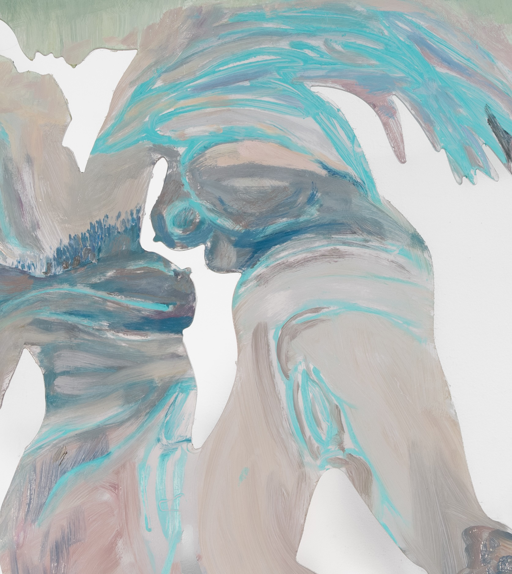 Fish and Bird | oil on plexiglass | approximately 48 by 56 inches | 2025