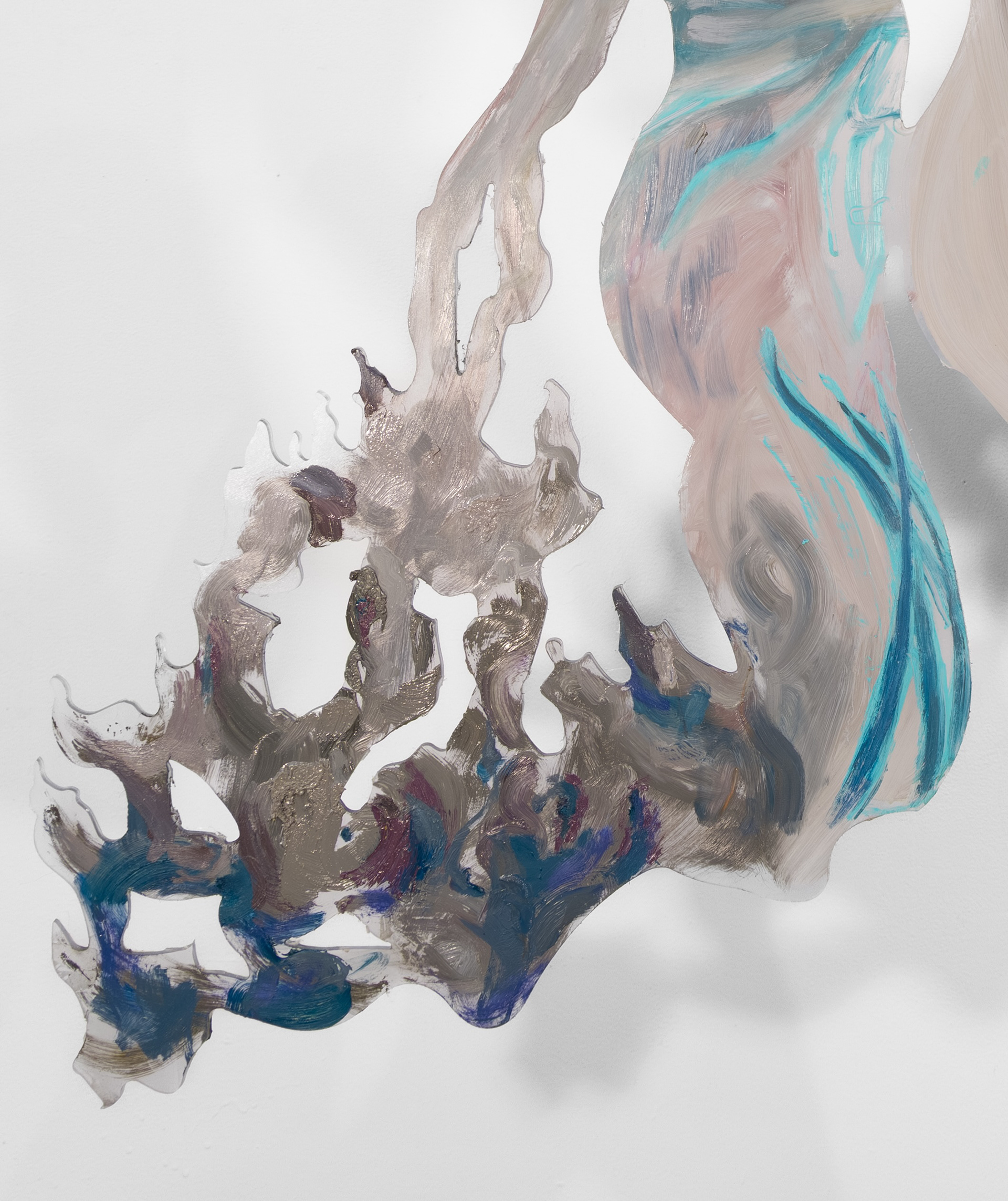 Fish and Bird | oil on plexiglass | approximately 48 by 56 inches | 2025