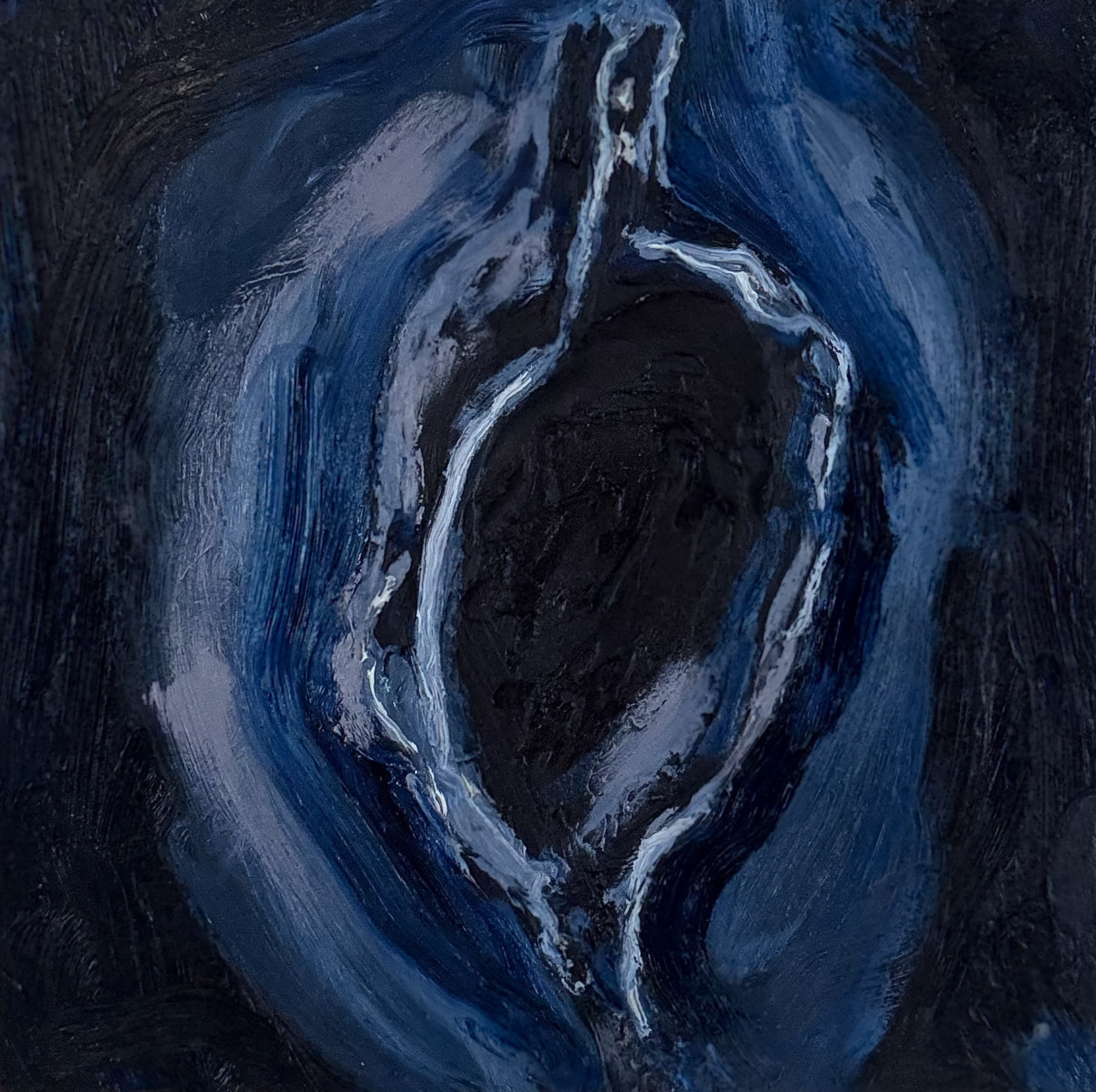 Theirs | oil on glass | 14 by 15 by .25 inches | 2024