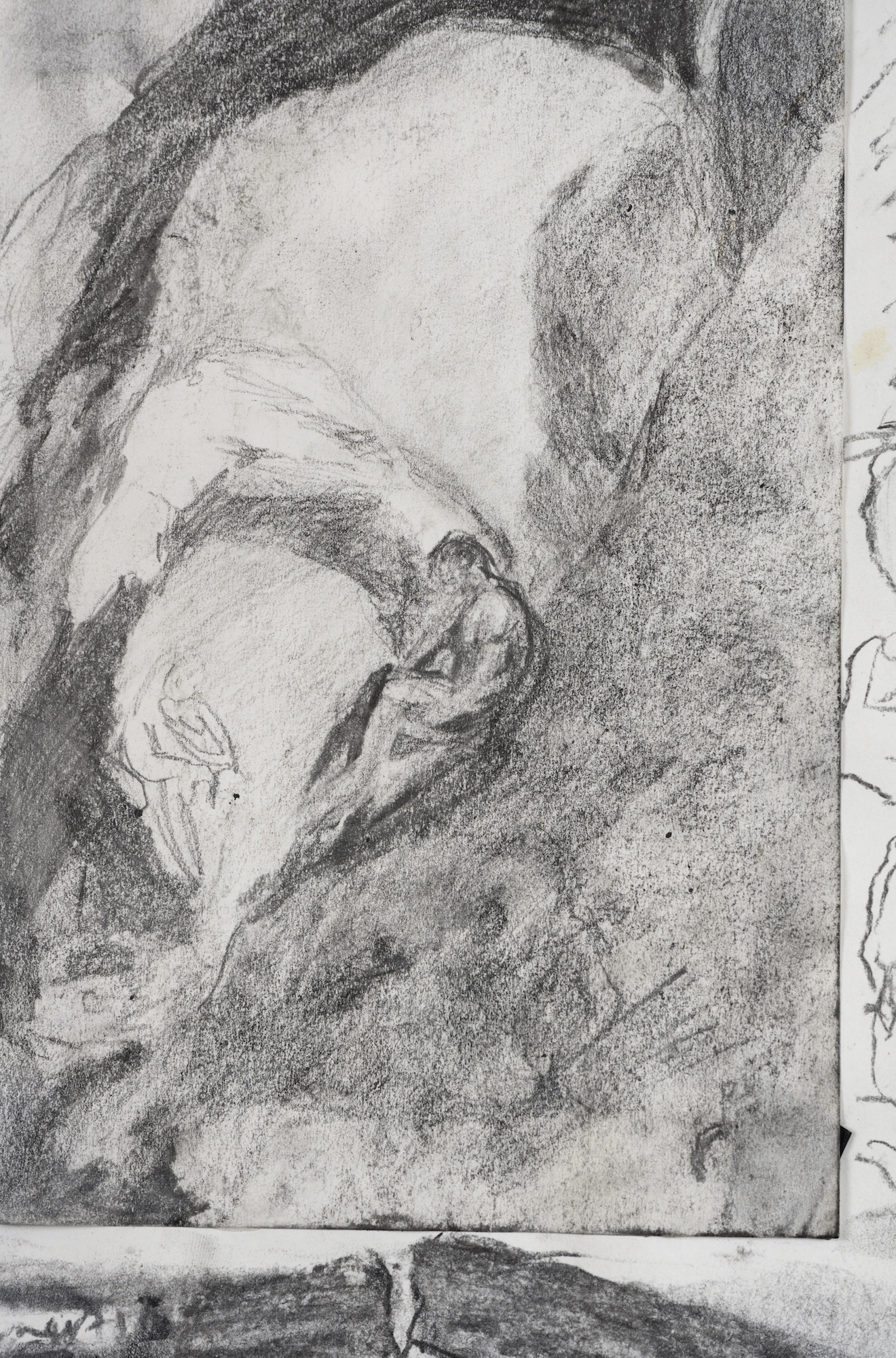 Detail of Origin | charcoal and graphite on recycled paper | 9 by 12 inches | 2022