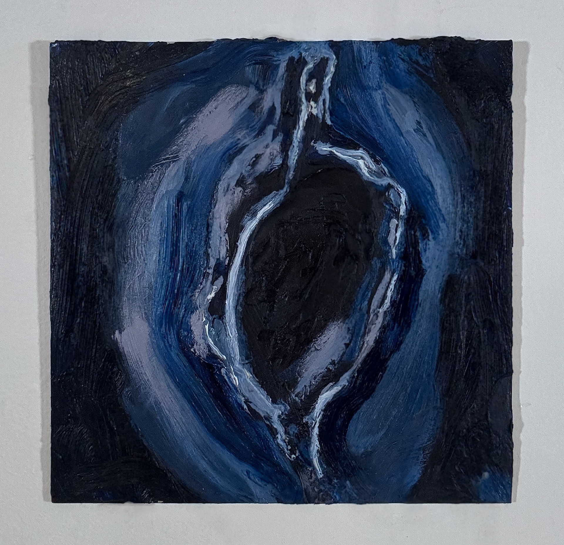 Theirs | oil on glass | 14 by 15 by .25 inches | 2024
