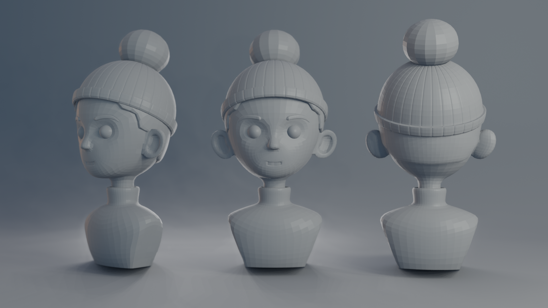 Retopo of the Cartoon Bust
