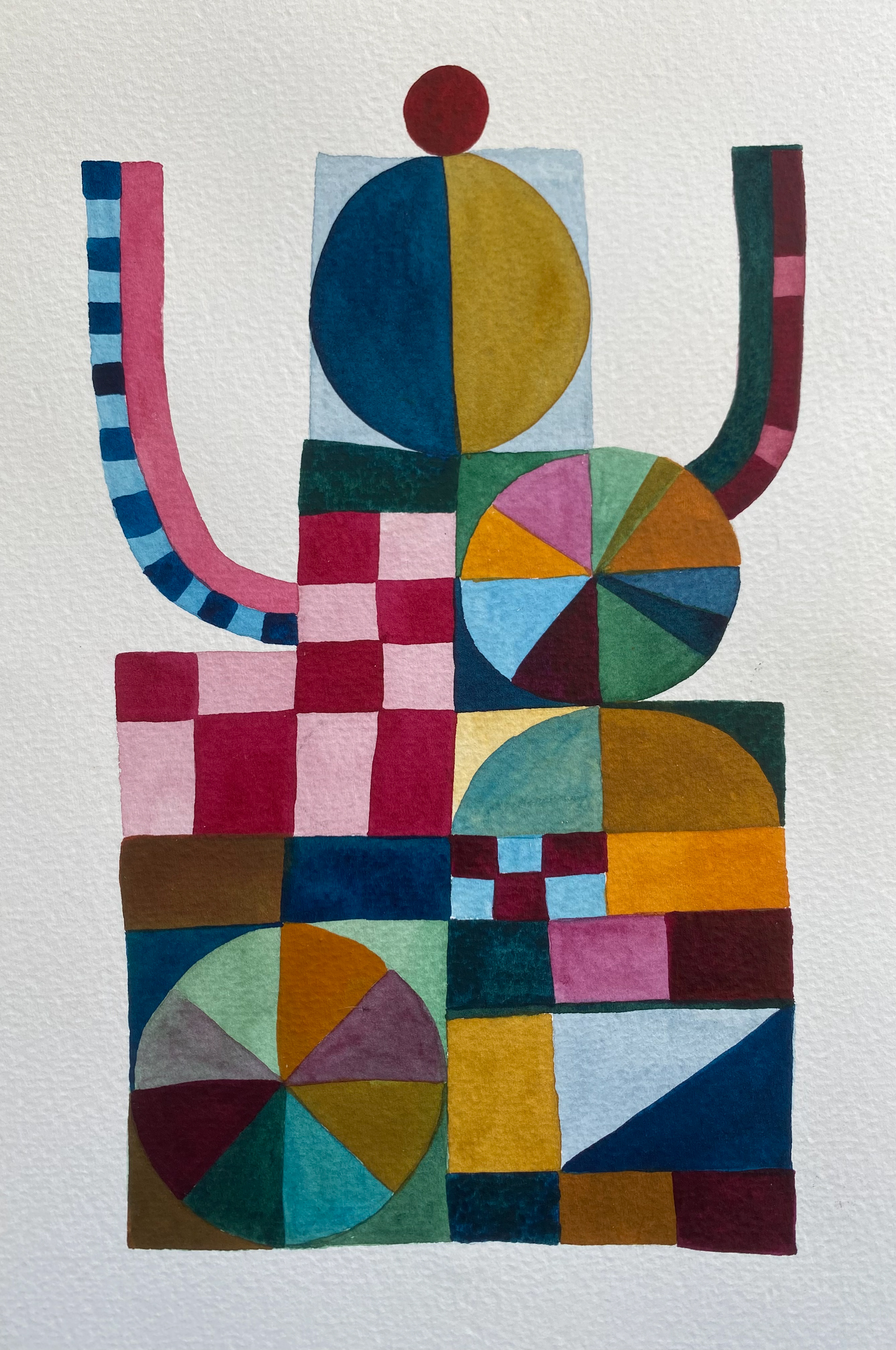 Geometric Meditation, watercolor on cardboard, 26 x 18 cm, 2023