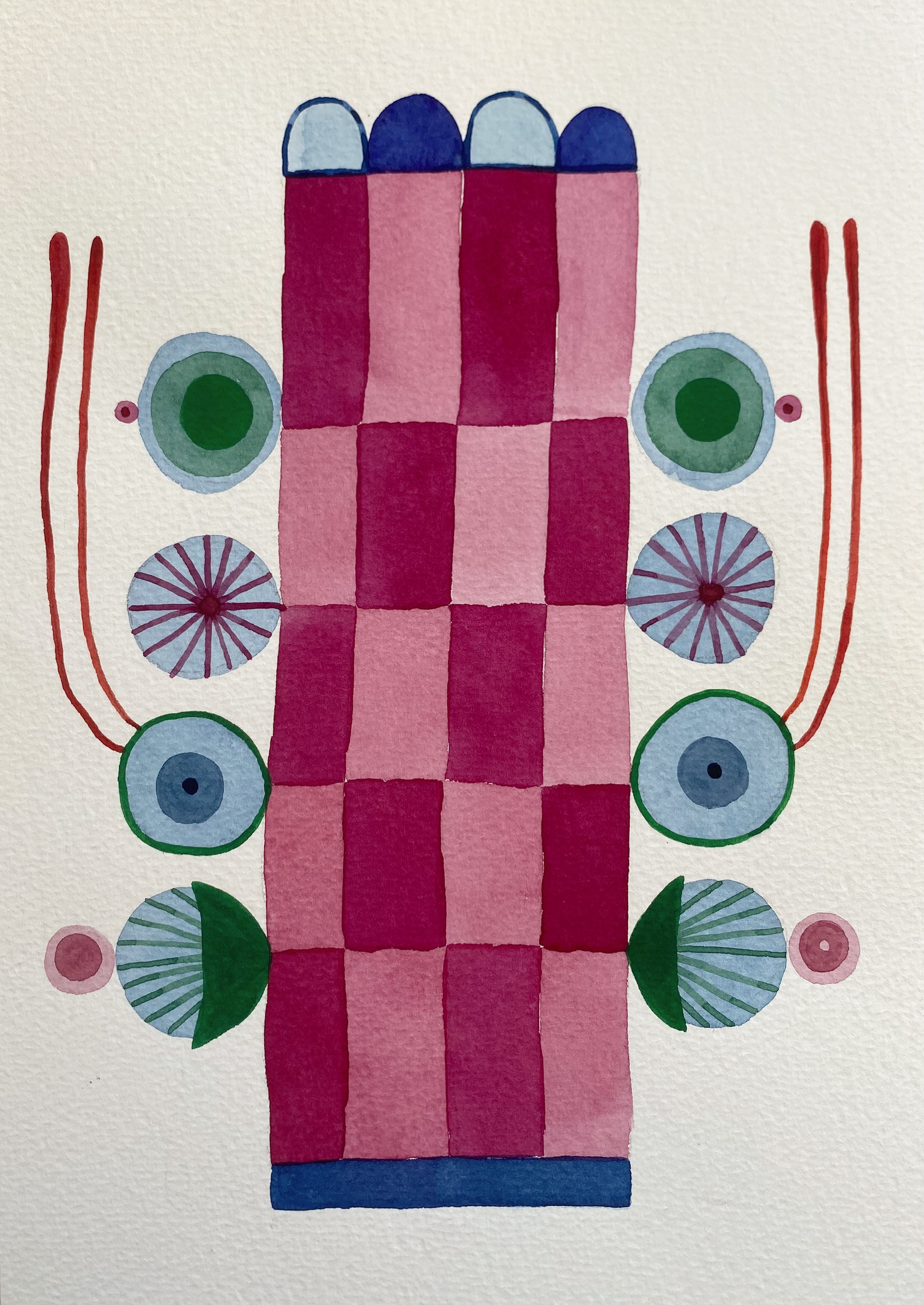 Geometric Meditation, watercolor on cardboard, 26 x 18 cm, 2023