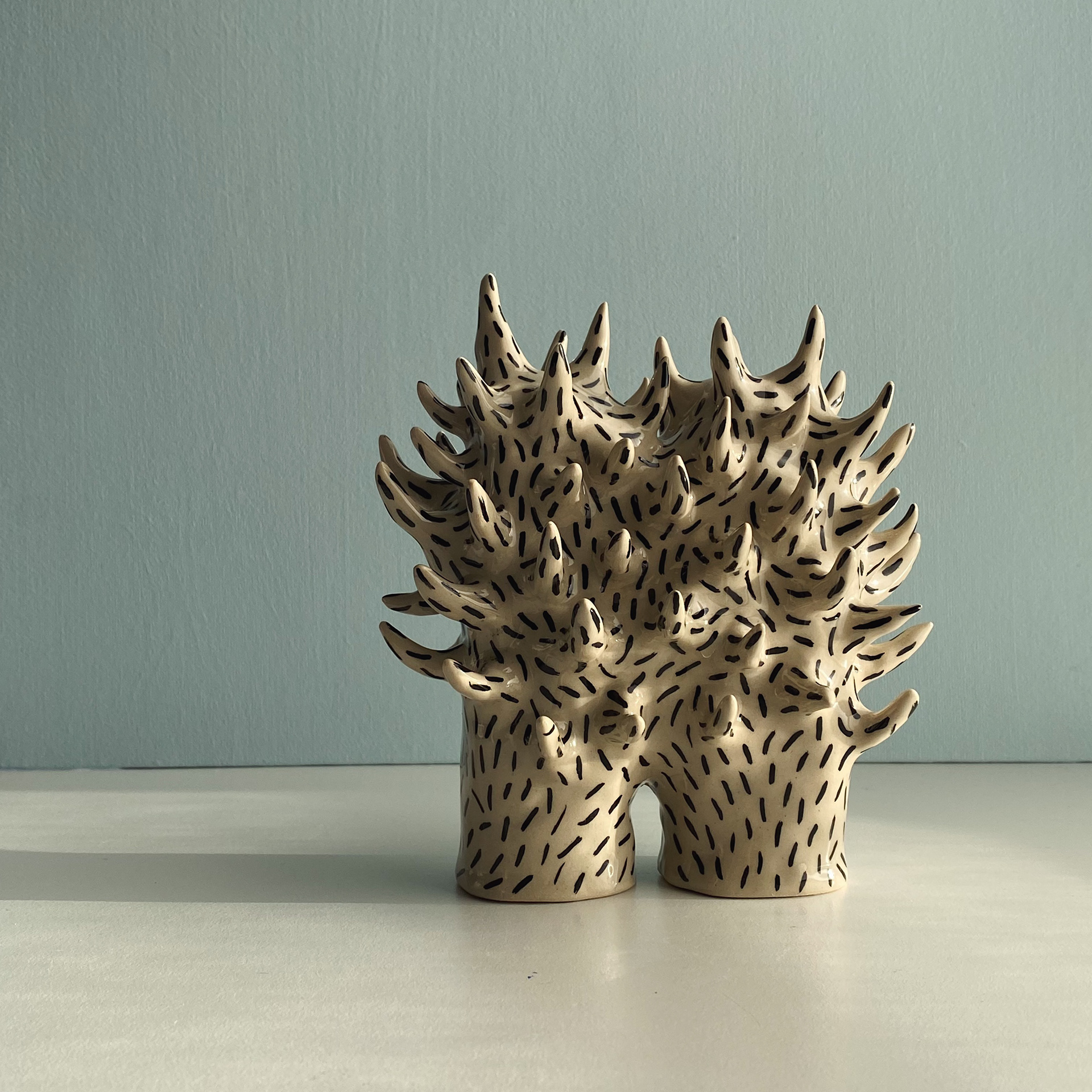 ”Sharp Grove”, white clay glazed in 1200°C, 15 x 14 x 9 cm, 2024