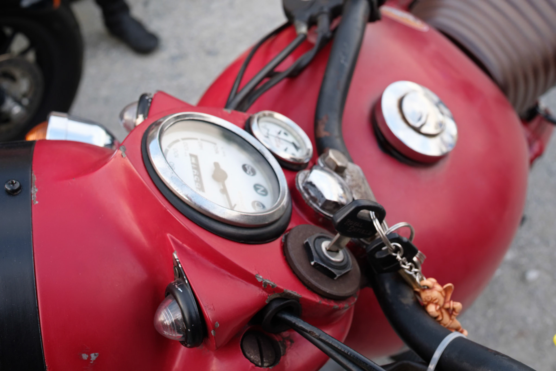 Red Royal Enfield Closeup