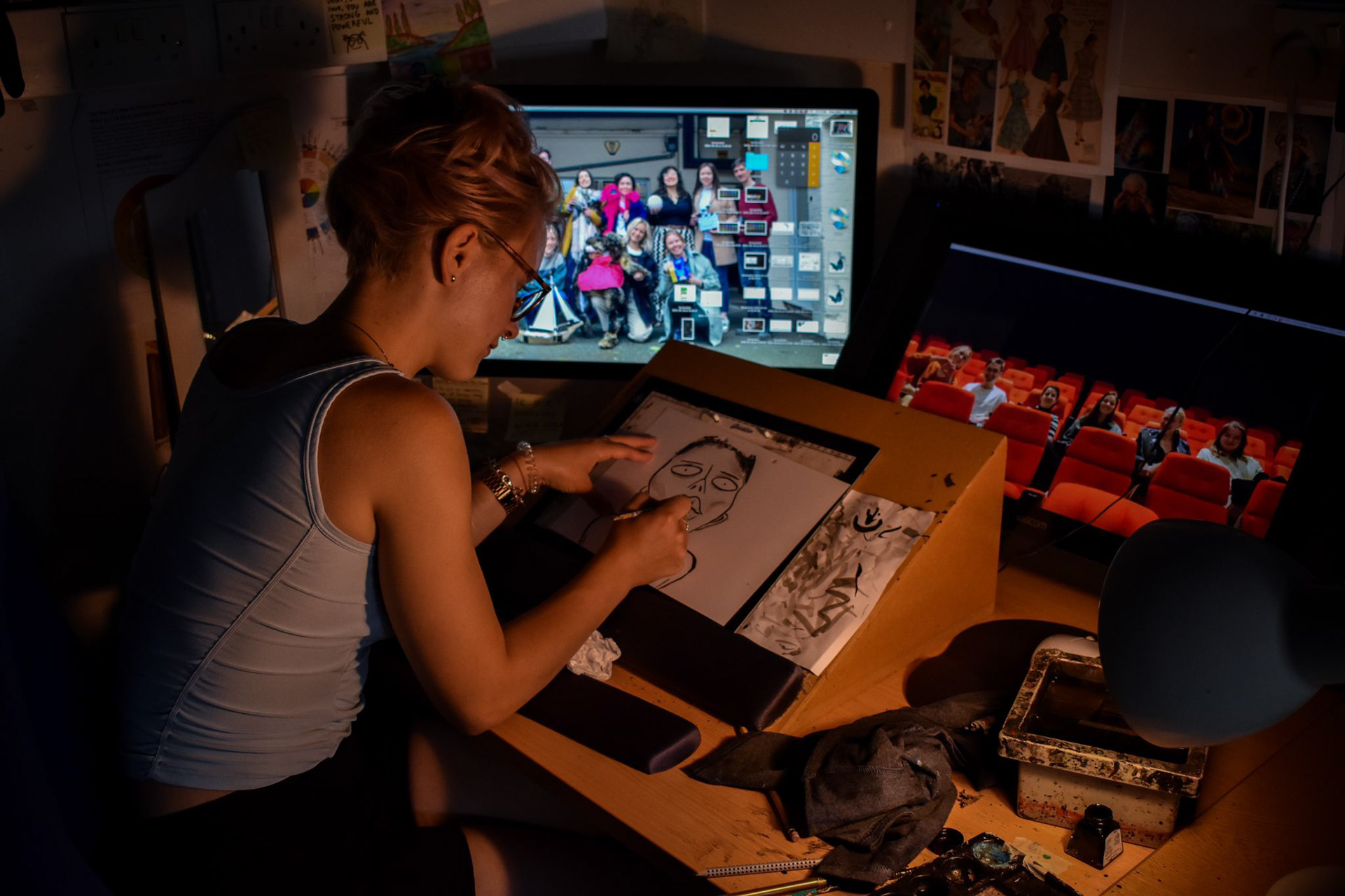 Ciara painting a frame