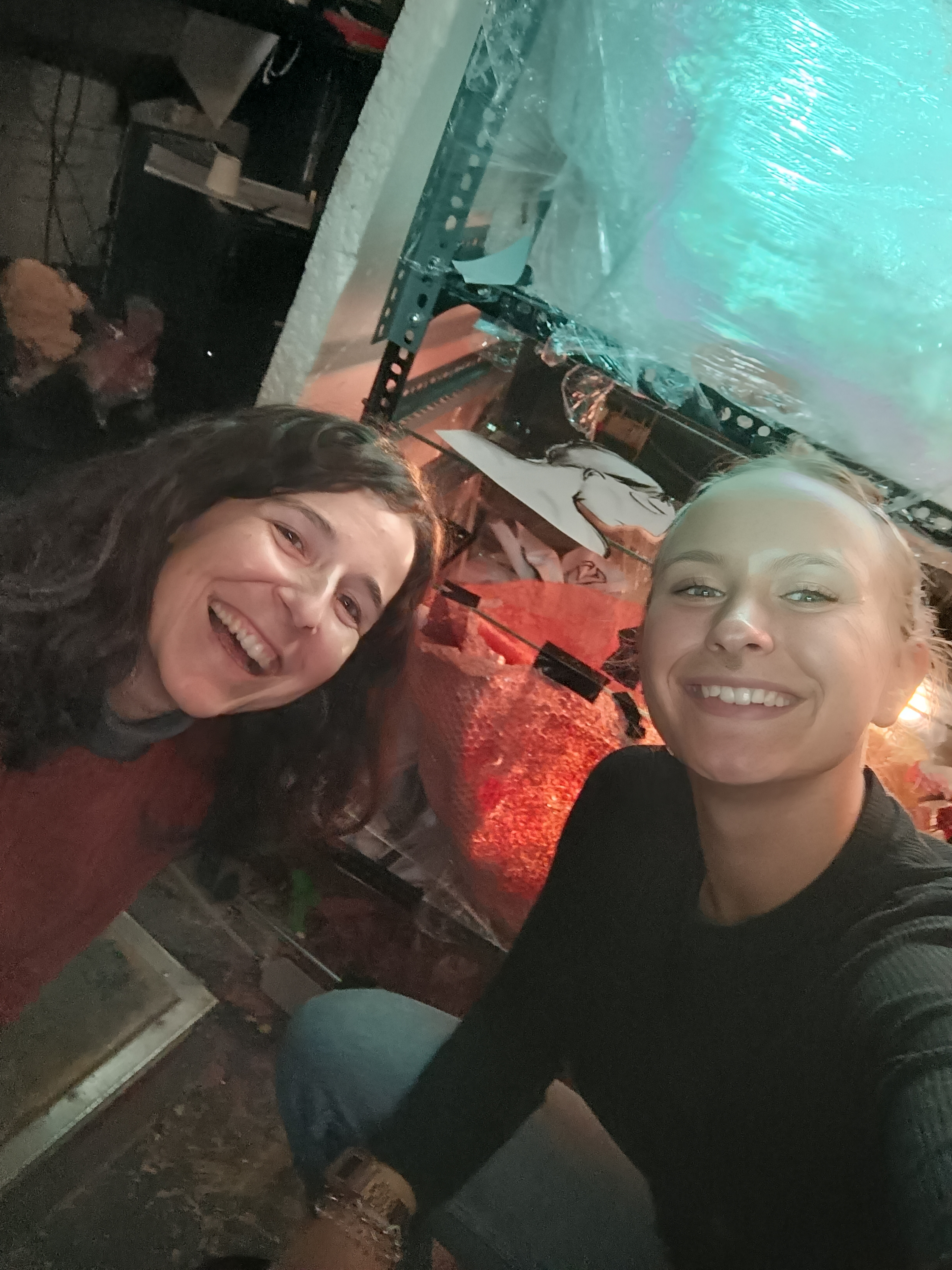 Helena and Ciara with the set