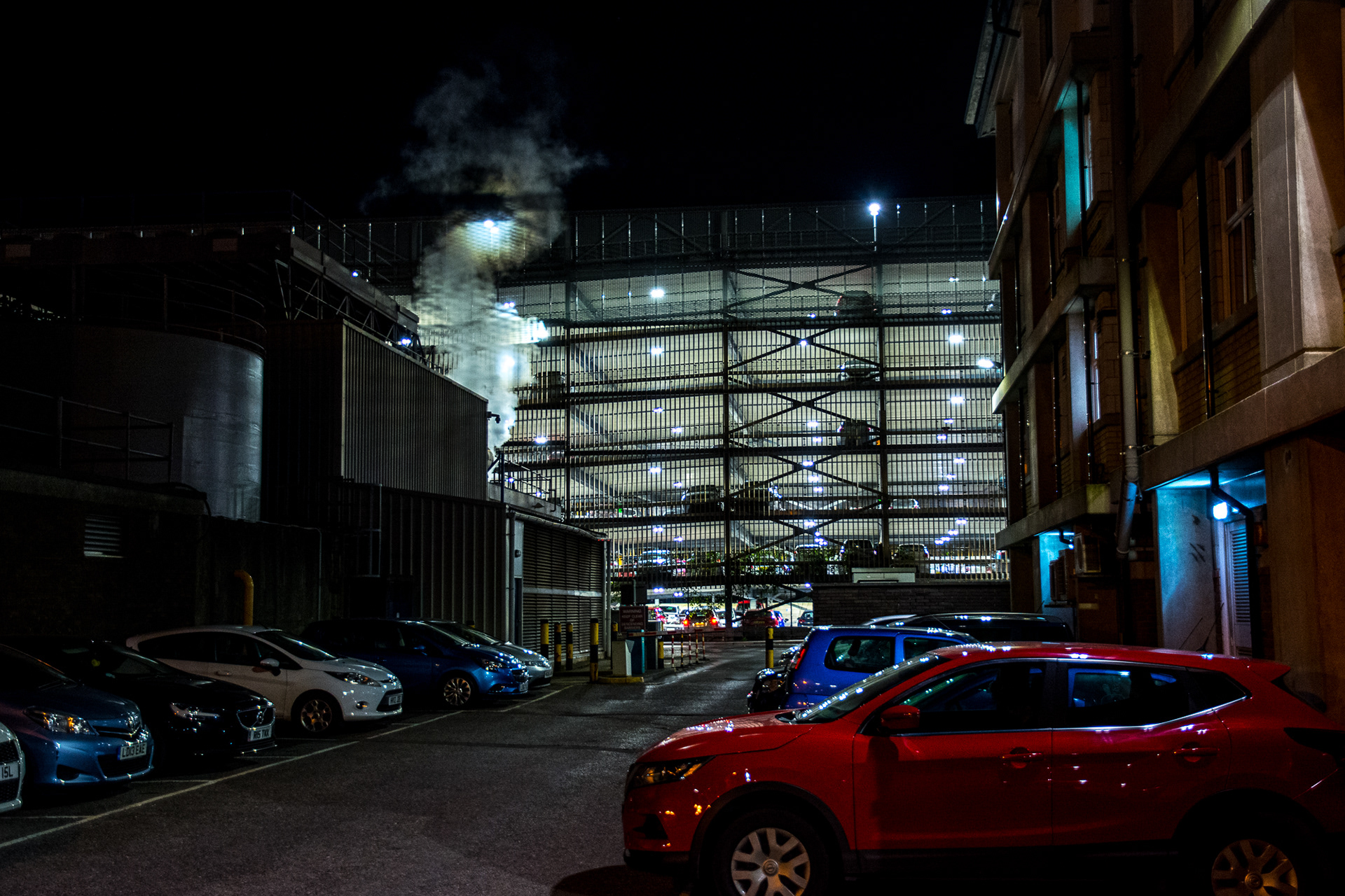 64/365 Hospital car park at night.