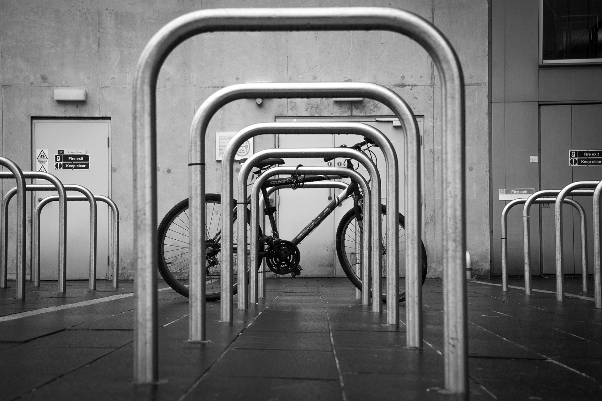 12/365 Bike. The bike racks are not in high demand at the moment, due to limited staff access, no students and the fact that it's flipping cold!