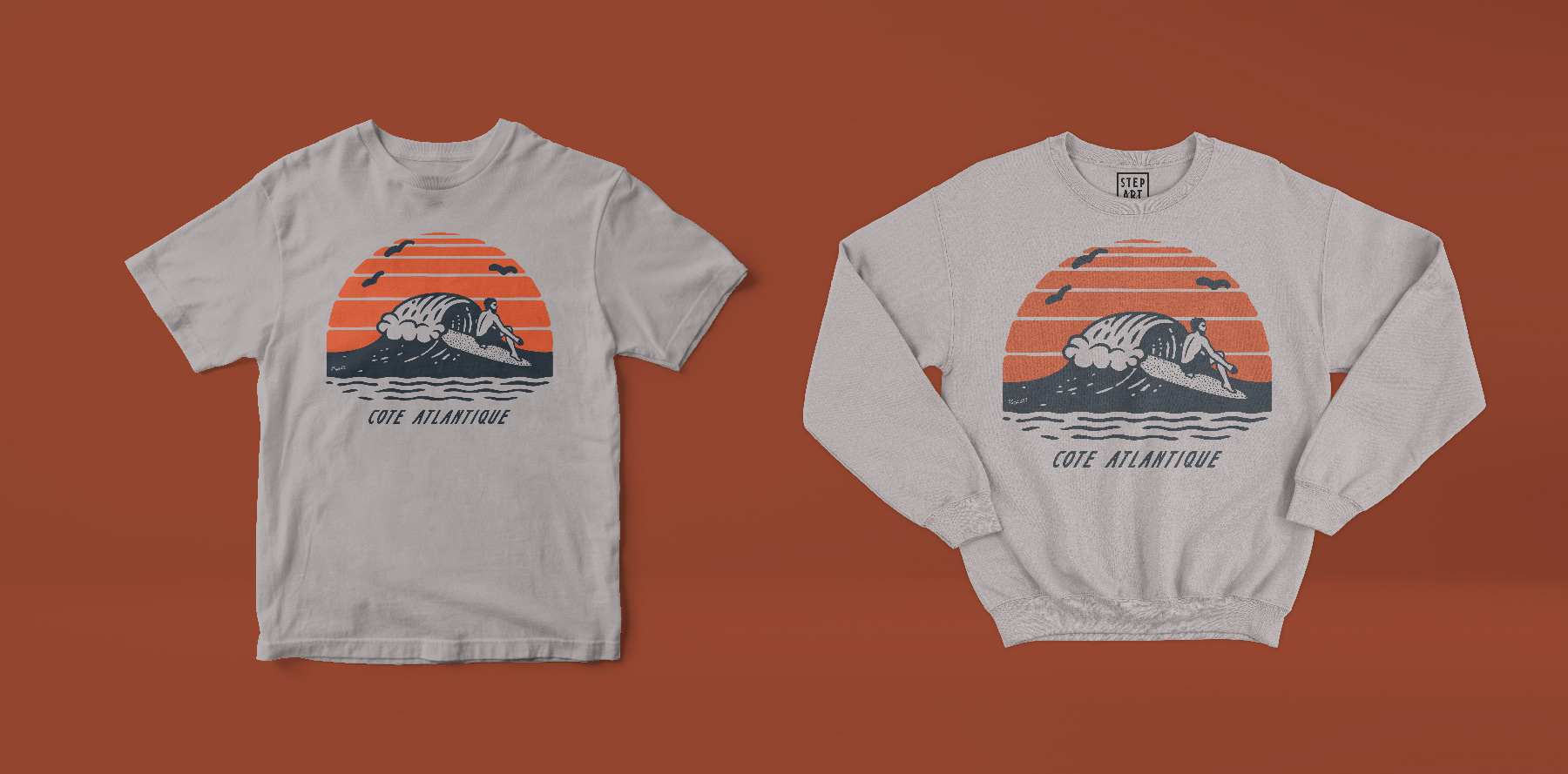 Branding, Hugh Fletcher Cox Design, Cape Town, Graphic design, packaging design, typography, illustration, StepArt TShirt, t-shirt design