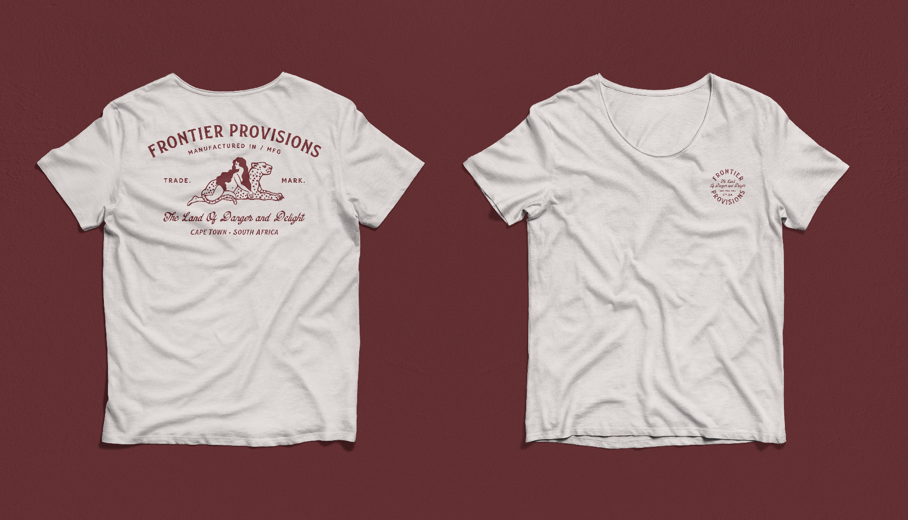 Branding, Hugh Fletcher Cox Design, Cape Town, Graphic design, packaging design, typography, illustration, Frontier Provisions, t-shirt design