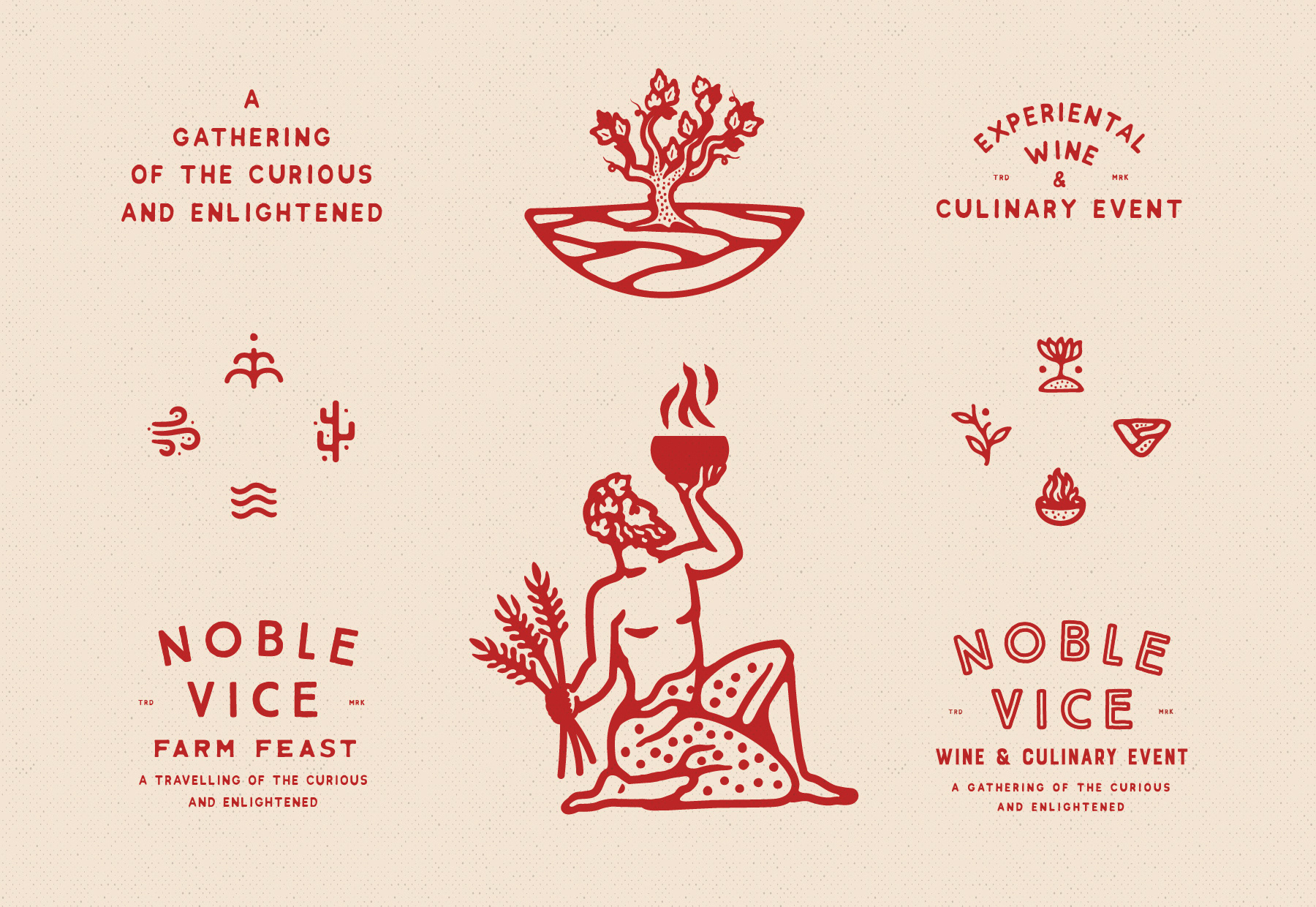 Branding, Hugh Fletcher Cox Design, Cape Town, Graphic design, packaging design, typography, illustration, Noble Vice Wine Festival, Wine Label Design