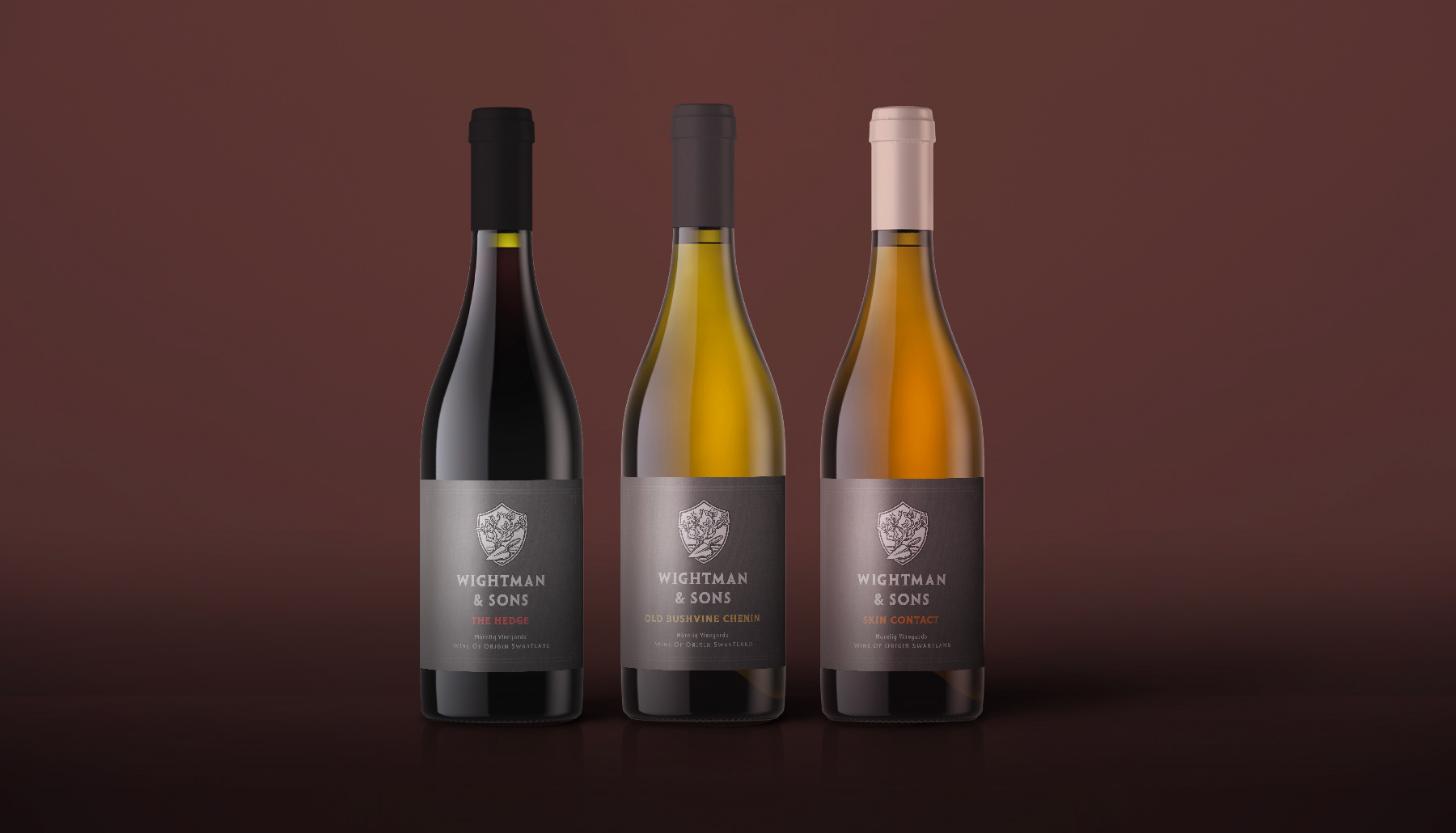 Branding, Hugh Fletcher Cox Design, Cape Town, Graphic design, packaging design, typography, illustration, Wightman & Sons, Wine Label Design