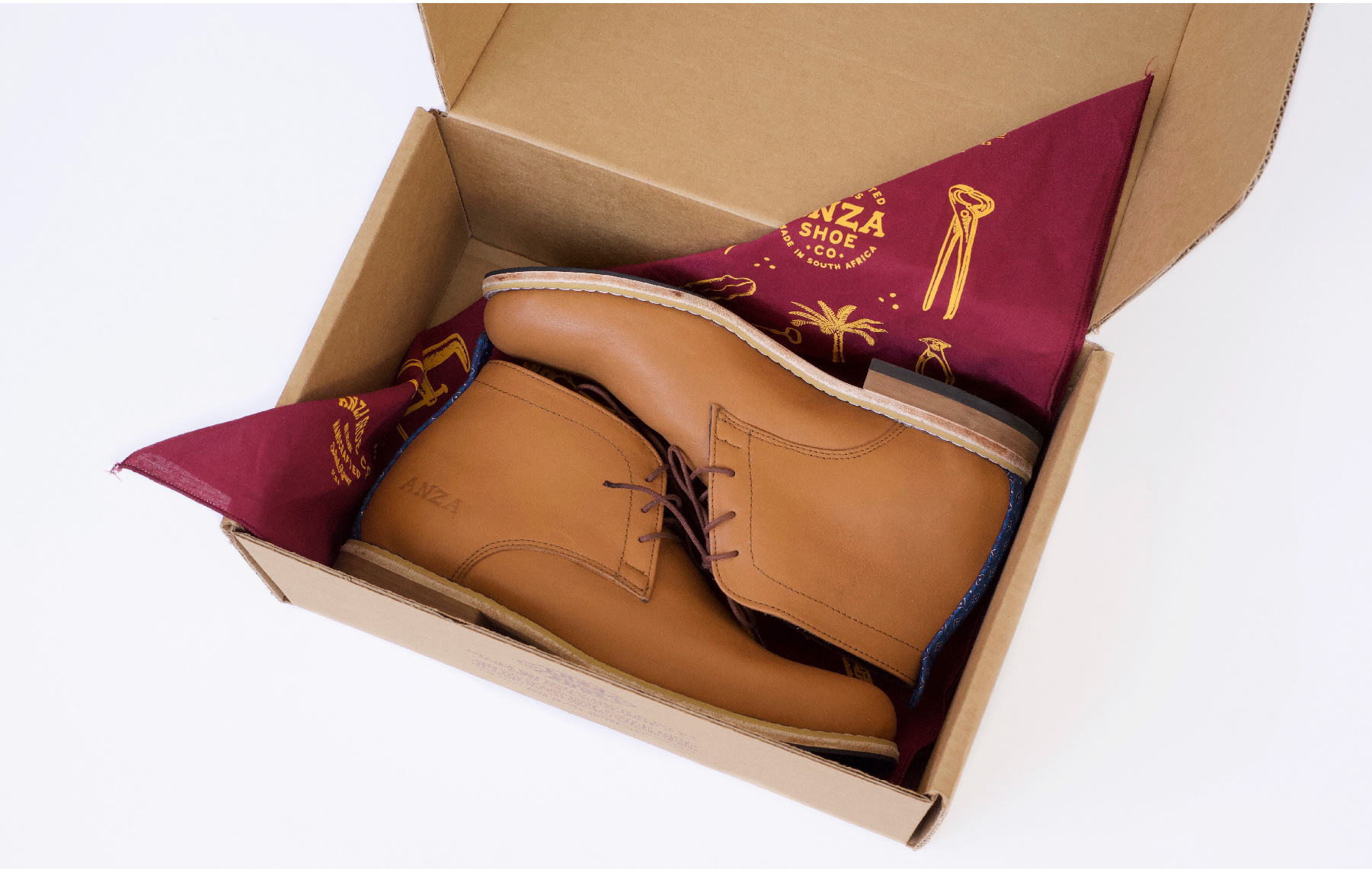 Branding, Hugh Fletcher Cox Design, Cape Town, Graphic design, packaging design, typography, illustration, Anza Shoe Company, Branding