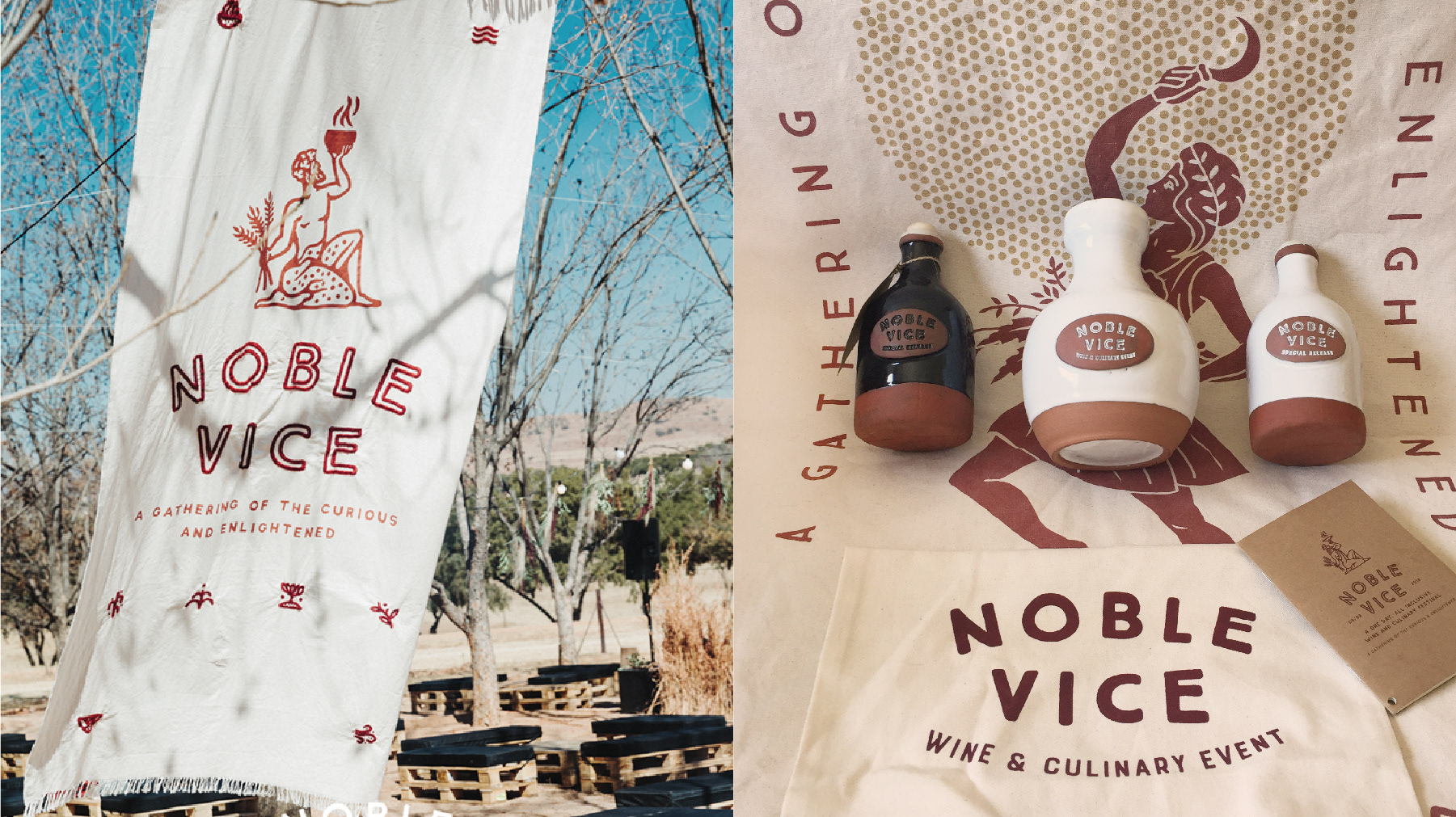 Branding, Hugh Fletcher Cox Design, Cape Town, Graphic design, packaging design, typography, illustration, Noble Vice Wine Festival, 