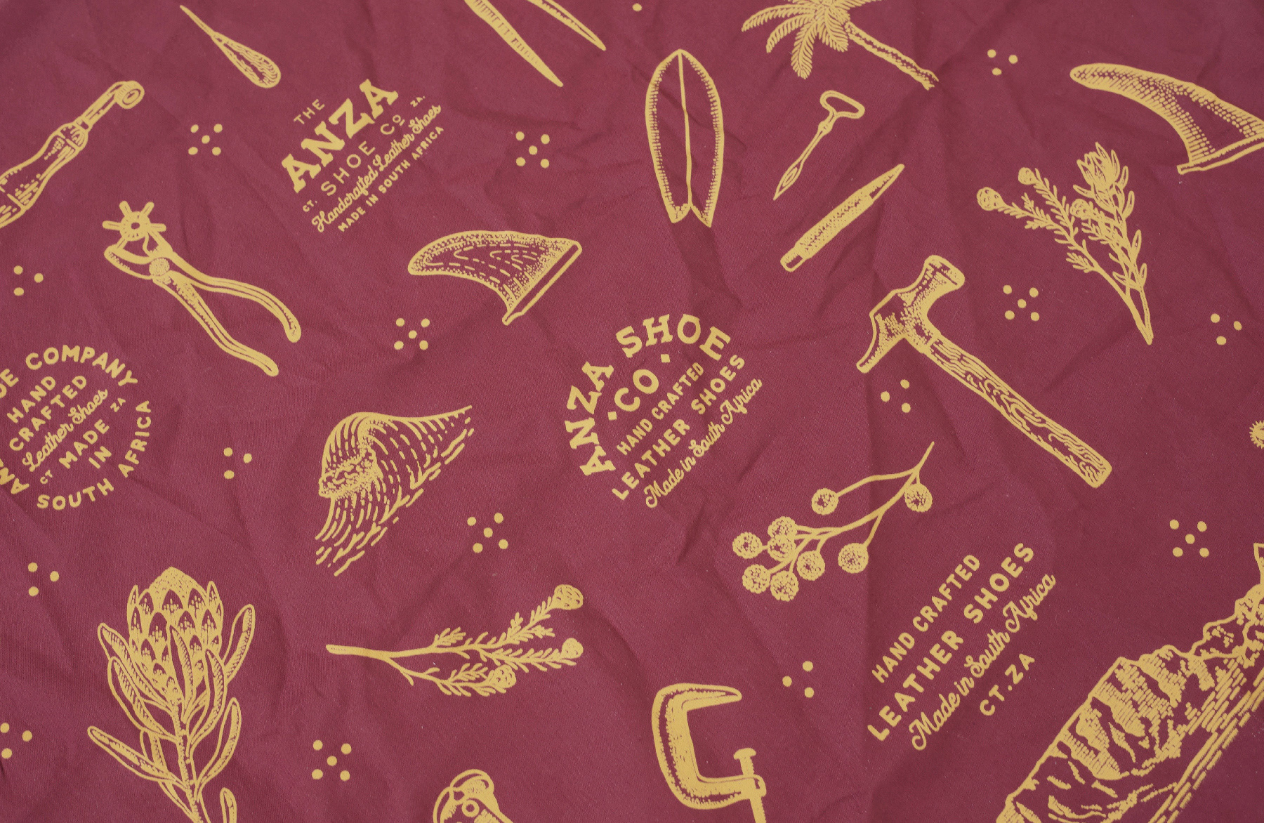 Branding, Hugh Fletcher Cox Design, Cape Town, Graphic design, packaging design, typography, illustration, Anza Shoe Company, Branding