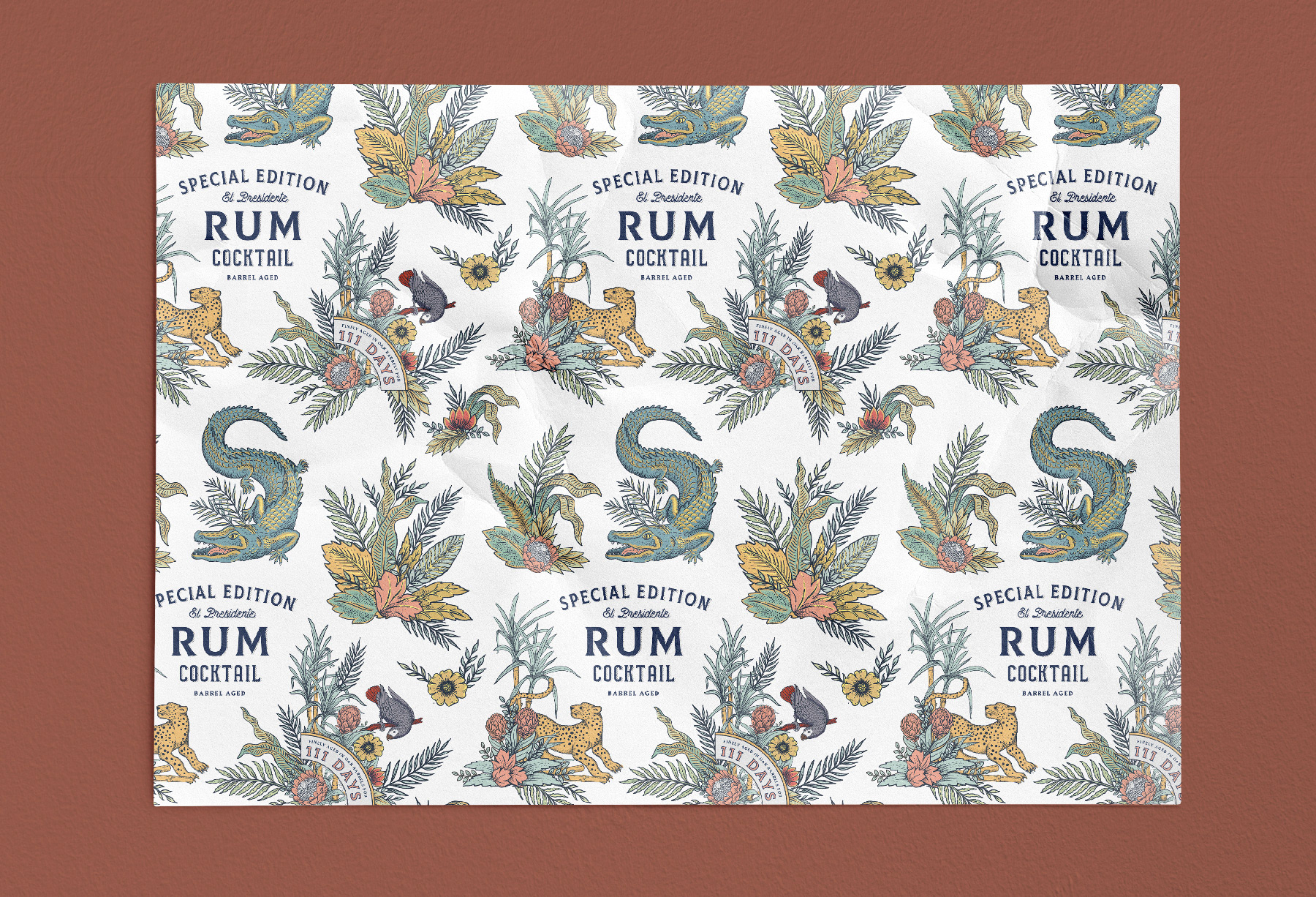 Branding, Hugh Fletcher Cox Design, Cape Town, Graphic design, packaging design, typography, illustration, Pan African Rum Festival, Wrapping paper