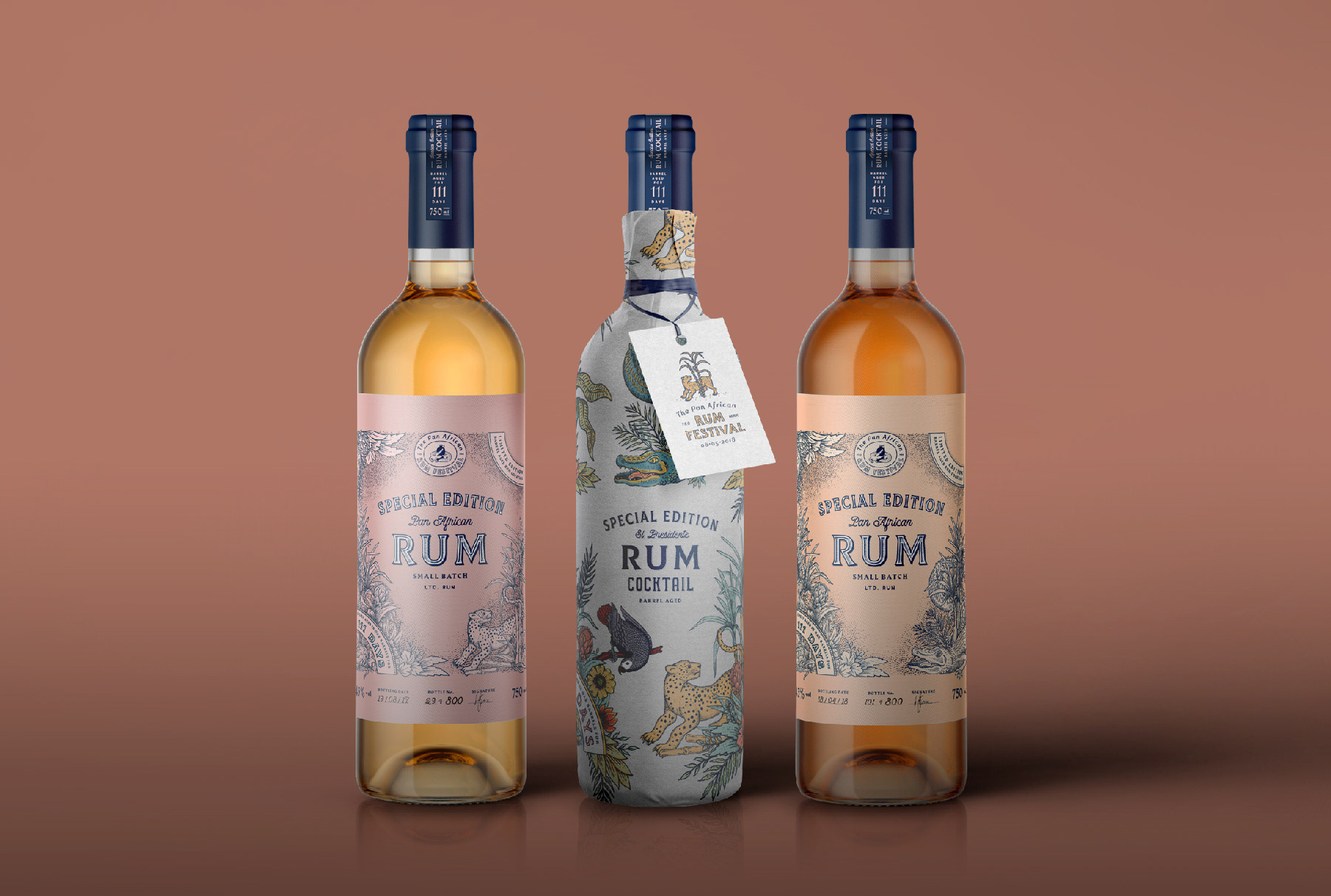 Branding, Hugh Fletcher Cox Design, Cape Town, Graphic design, packaging design, typography, illustration, Pan African Rum Festival, Rum Label