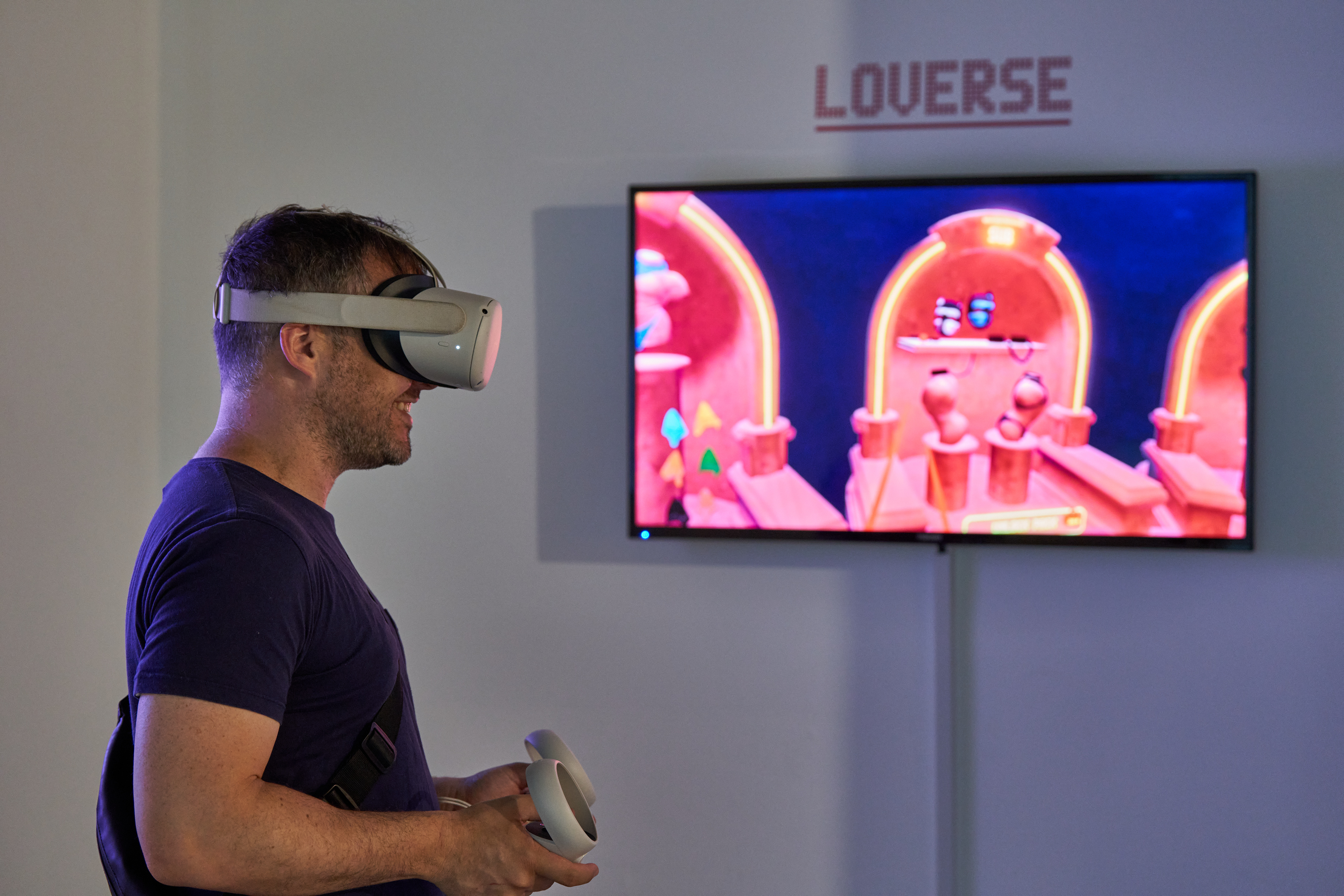 exhibition visitors having fun