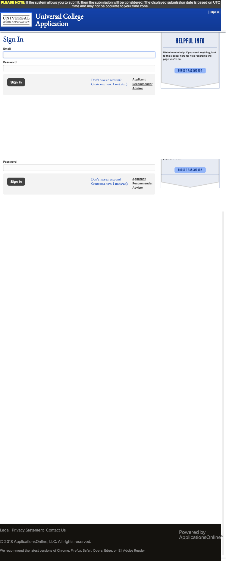 Universal College Application