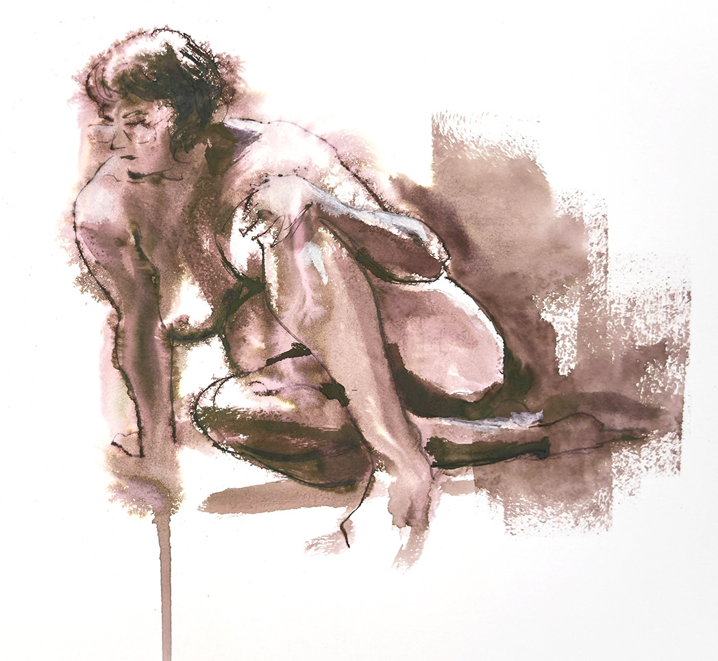 PATRICIA, INK WITH PARALLEL PEN, SPRAY AND ROLLER, A3, 2025