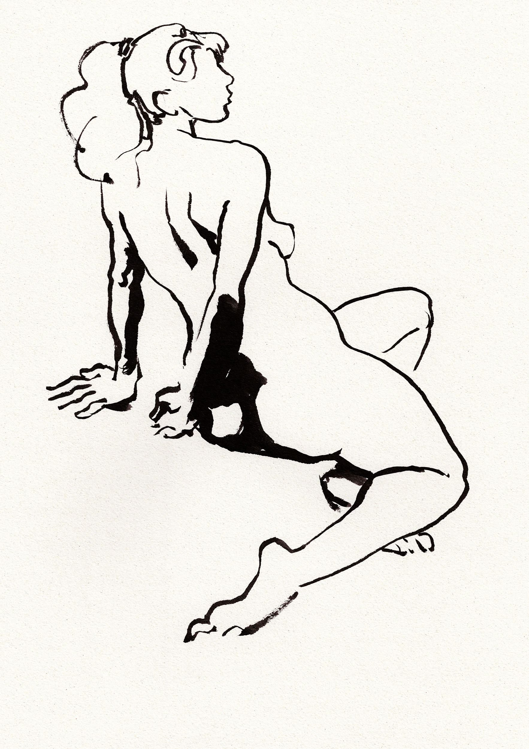 AFRICA - INK WITH PARALLEL PEN, A3, 2025