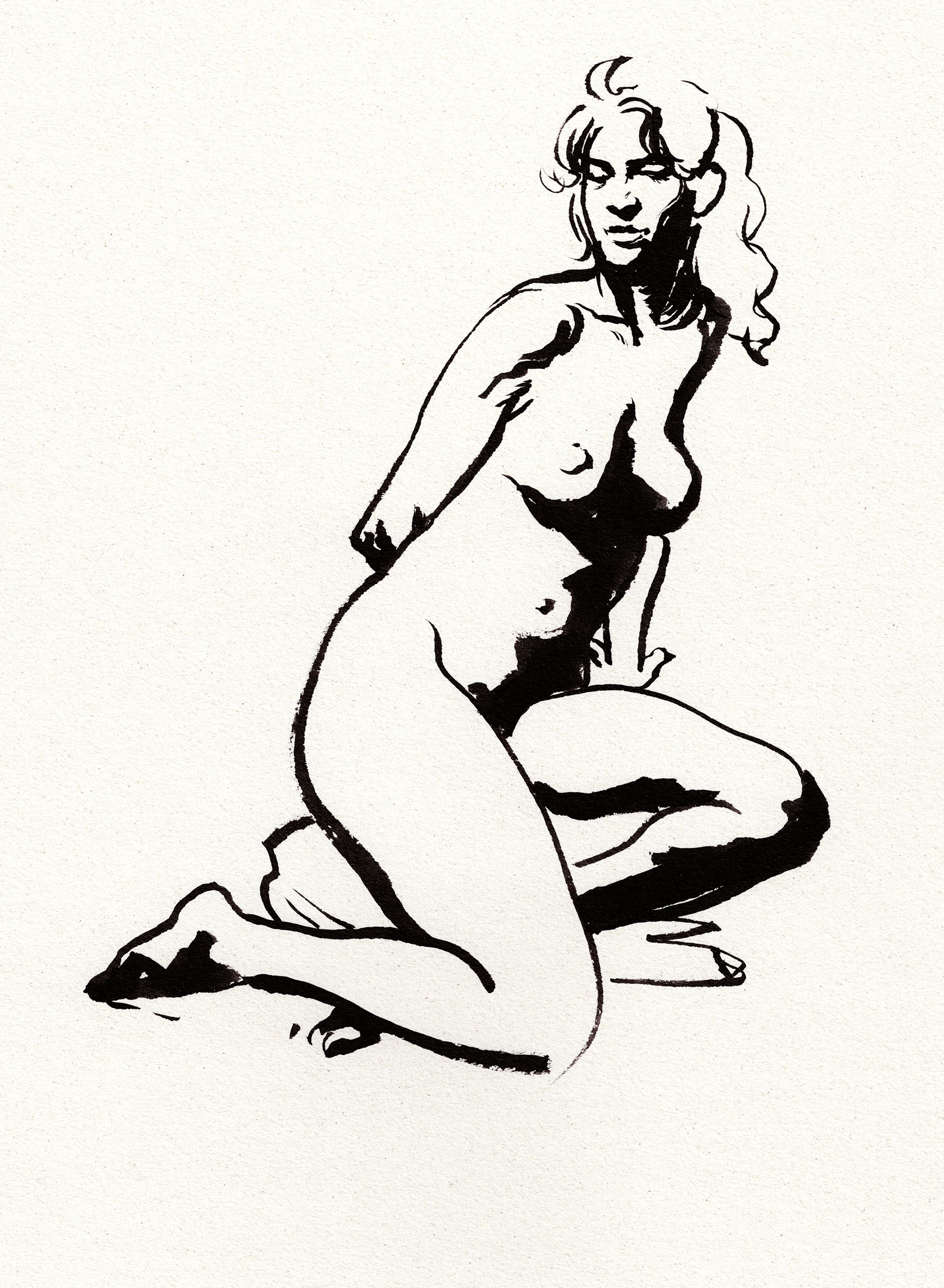 AFRICA - INK WITH PARALLEL PEN, A3, 2025