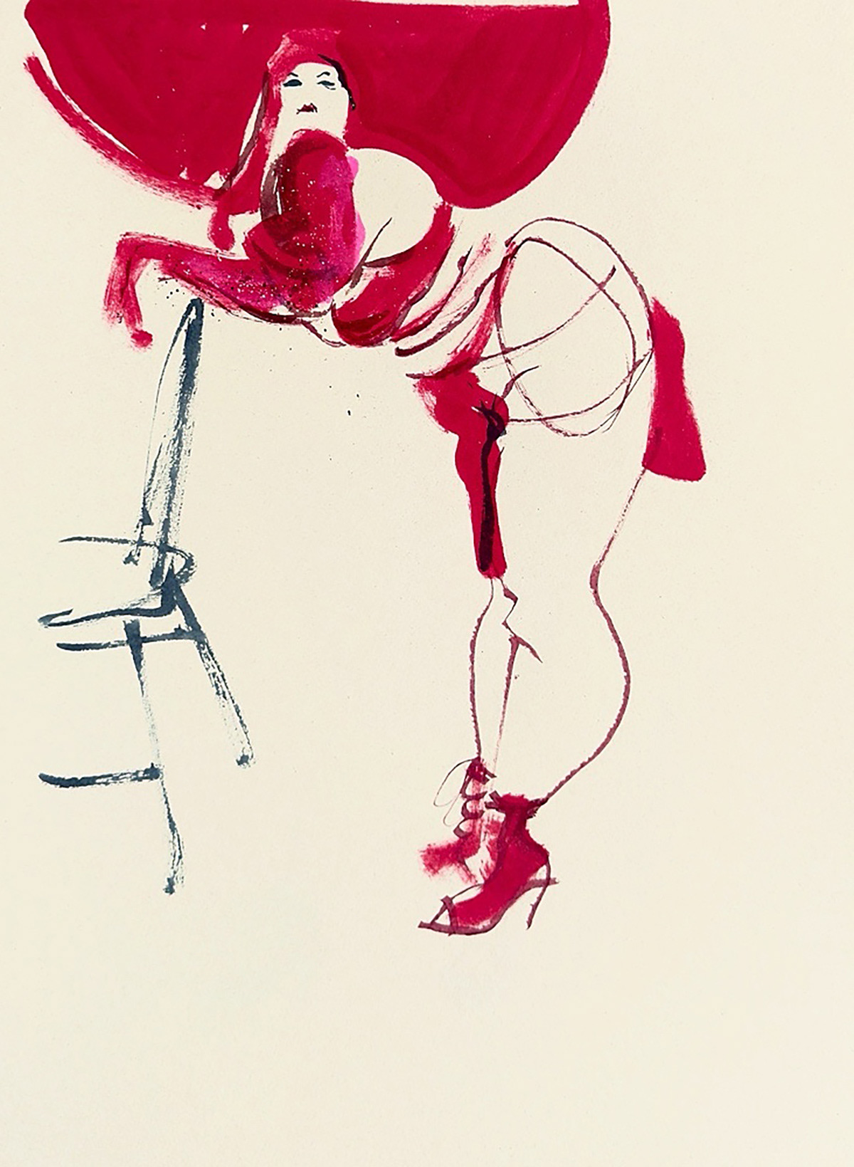 Live Sketching fashion illustration @Velma Burlesque @Dropdead Gorgeous