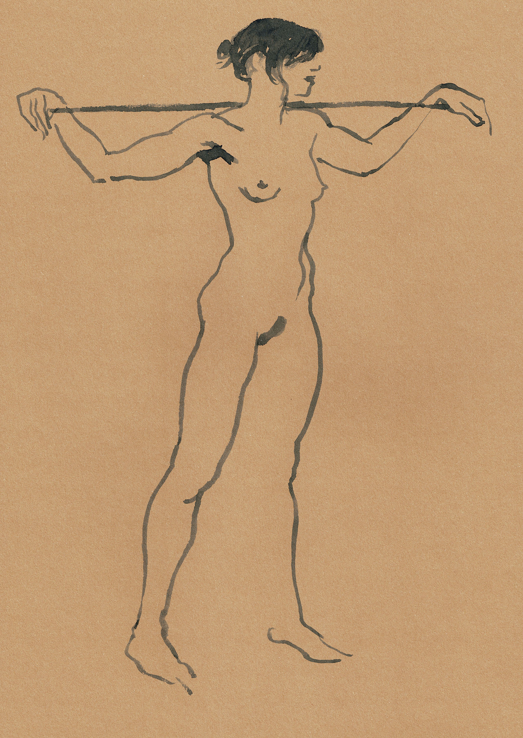 LAURA - INK WITH PARALLEL PEN, A3, 2025