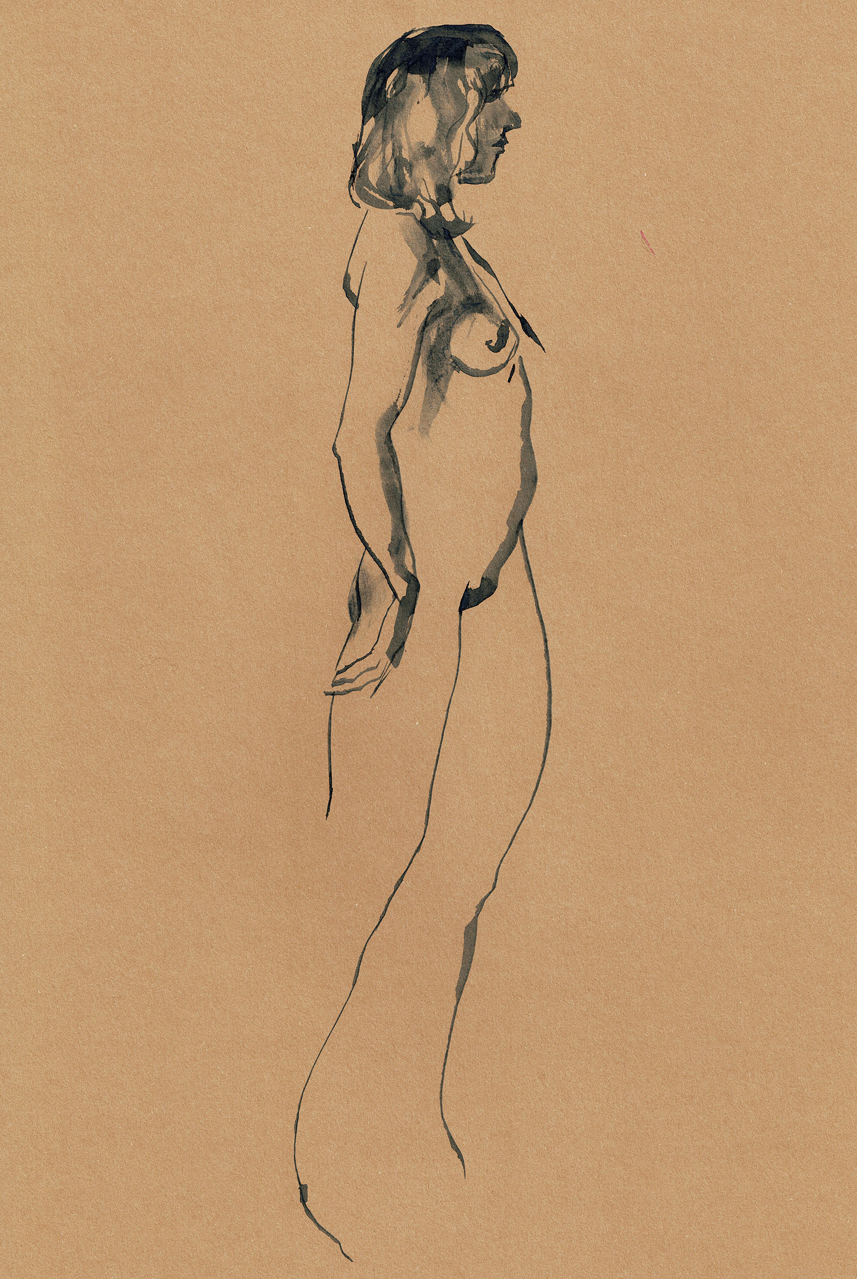 VERÓNICA - INK WITH PARALLEL PEN, A3, 2025