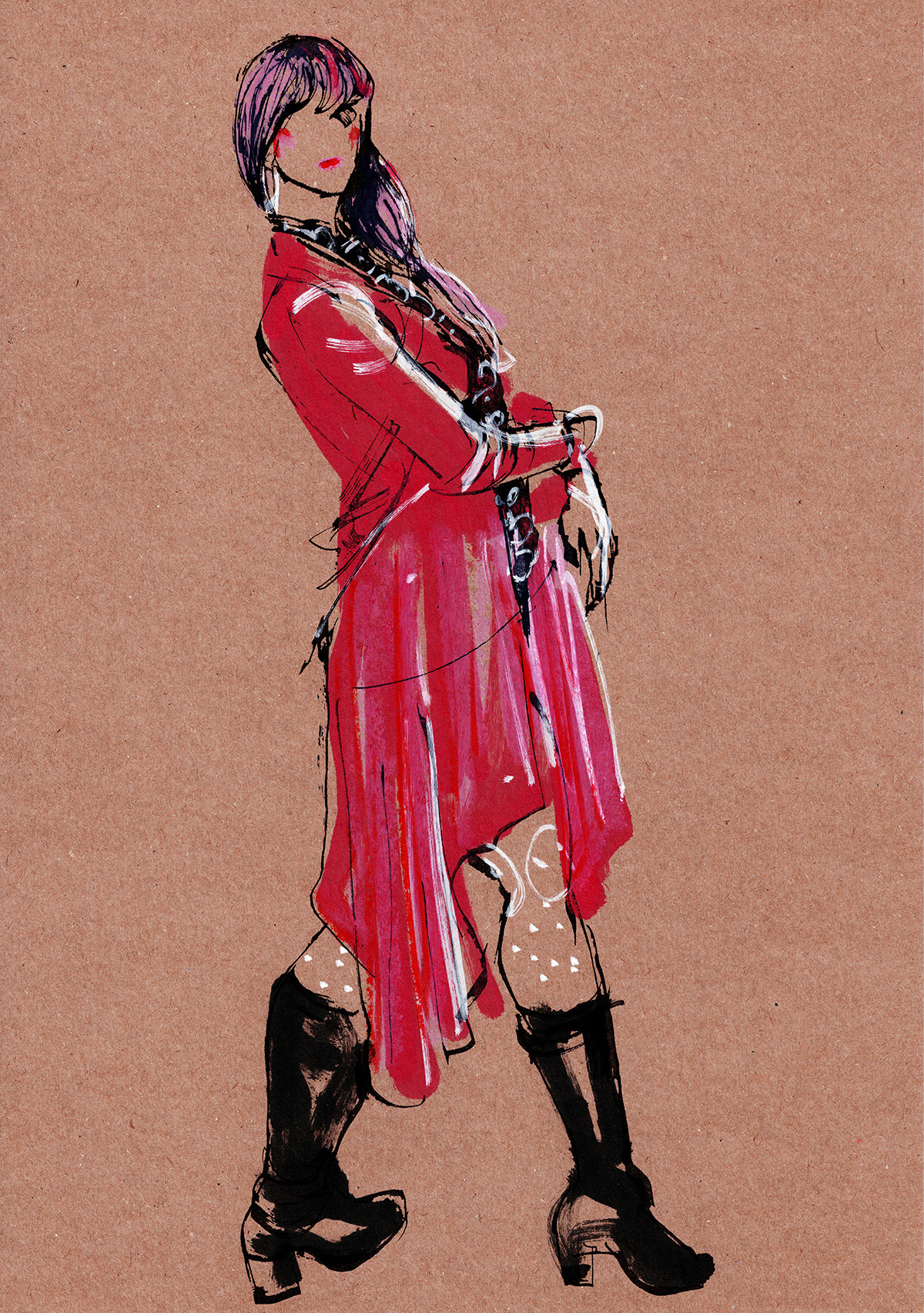 Live Sketching fashion illustration @Chelsea Lesage